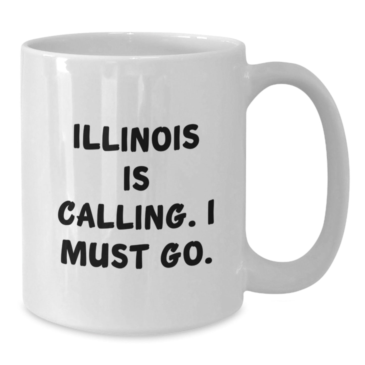 Funny Illinois Gifts: White Coffee Mug, Perfect for Illinois Grads, Gifts from Men to Illinois Women, Illinois State Gifts for Friends - Victory Thru Vision