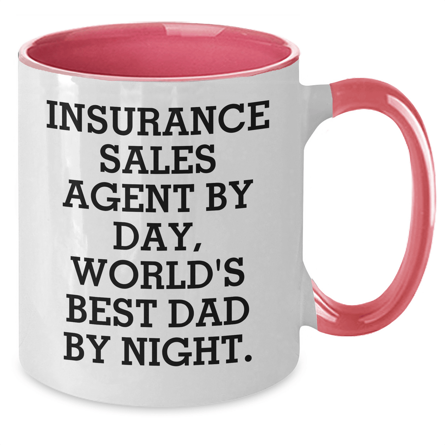 Funny Insurance Sales Agent Gifts for Mom - Insurance Sales Agent By Day, World's Best Dad By Night. Two Tone Coffee Mugs from Husband, Father, or Coworker - Mother's Day Unique Gifts - Victory Thru Vision