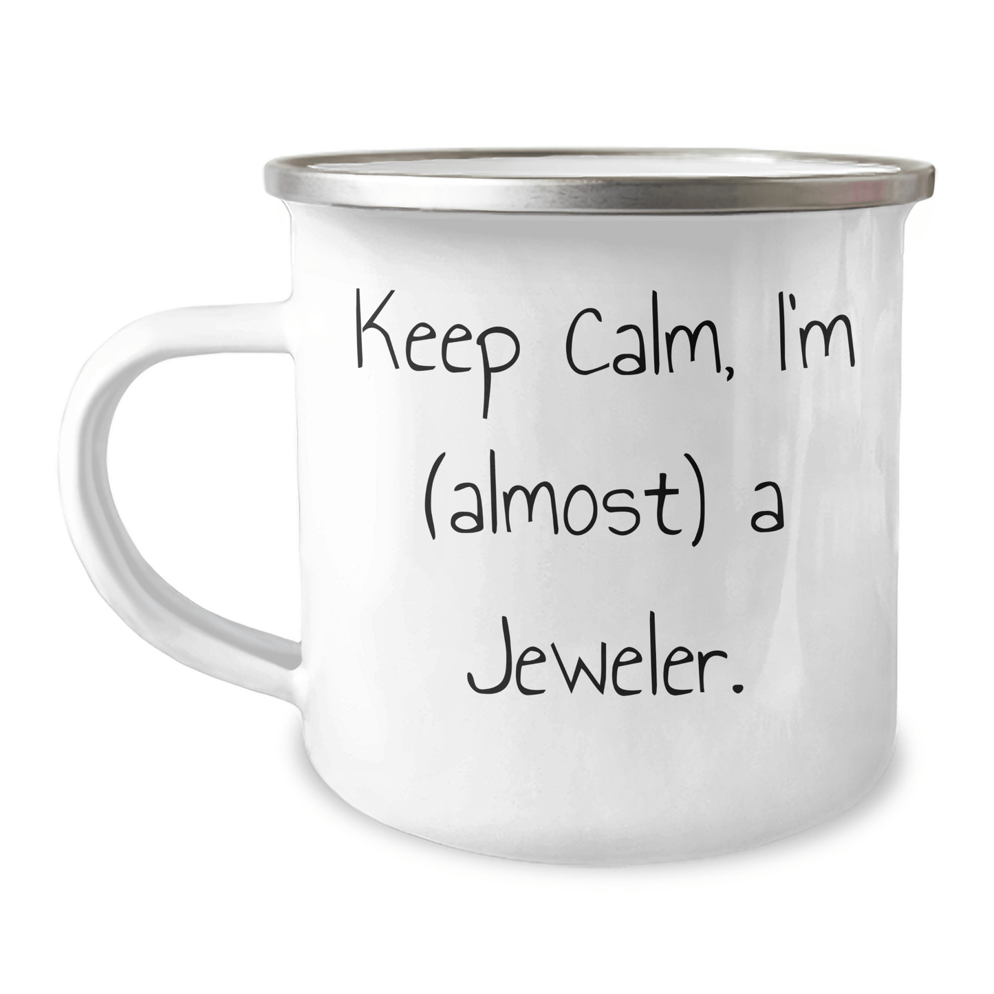 Funny Jeweler Gifts from Friends for Men - 'Keep Calm, I'm (almost) A Jeweler.' Camping Mug for Father's Day - Victory Thru Vision