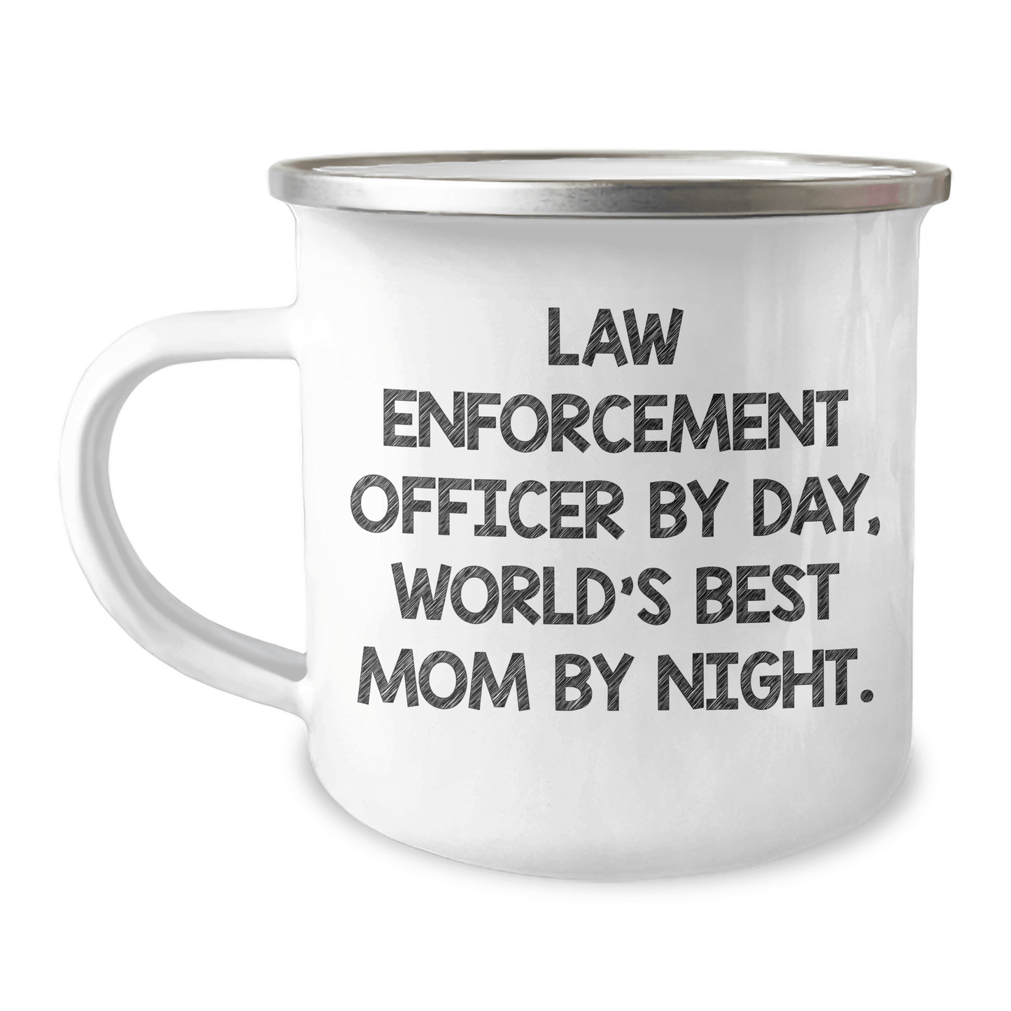 Funny Law Enforcement Officer Gifts for Him, Camping Mug for Dad's Special Day, 'Law Enforcement Officer By Day, World's Best Mom By Night' Quote, Gifts from Family, Gifts for Law Enforcement Officer - Victory Thru Vision