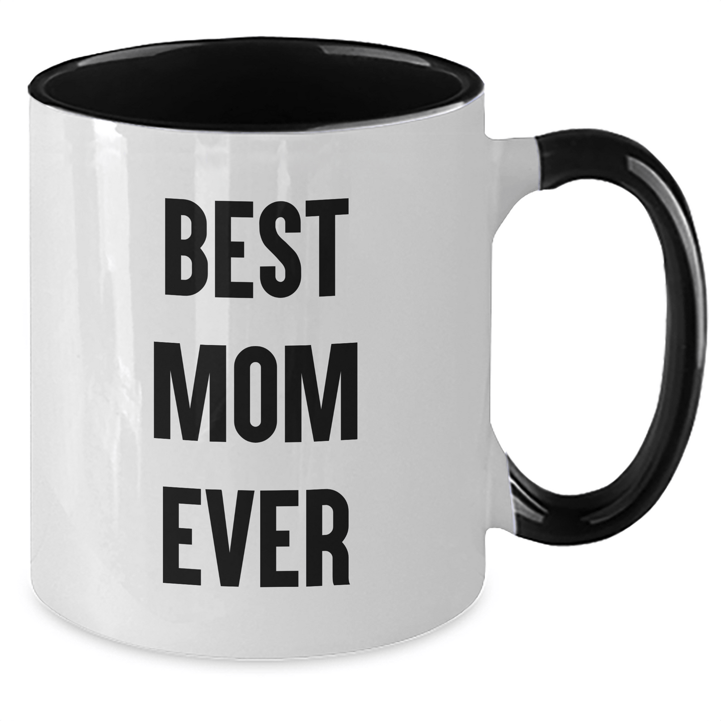 Funny Mom Gifts from Men - Best Mom Ever Two Tone Coffee Mug, 11oz, Microwave & Dishwasher Safe for Women, Father's Day Unique Gifts - Victory Thru Vision