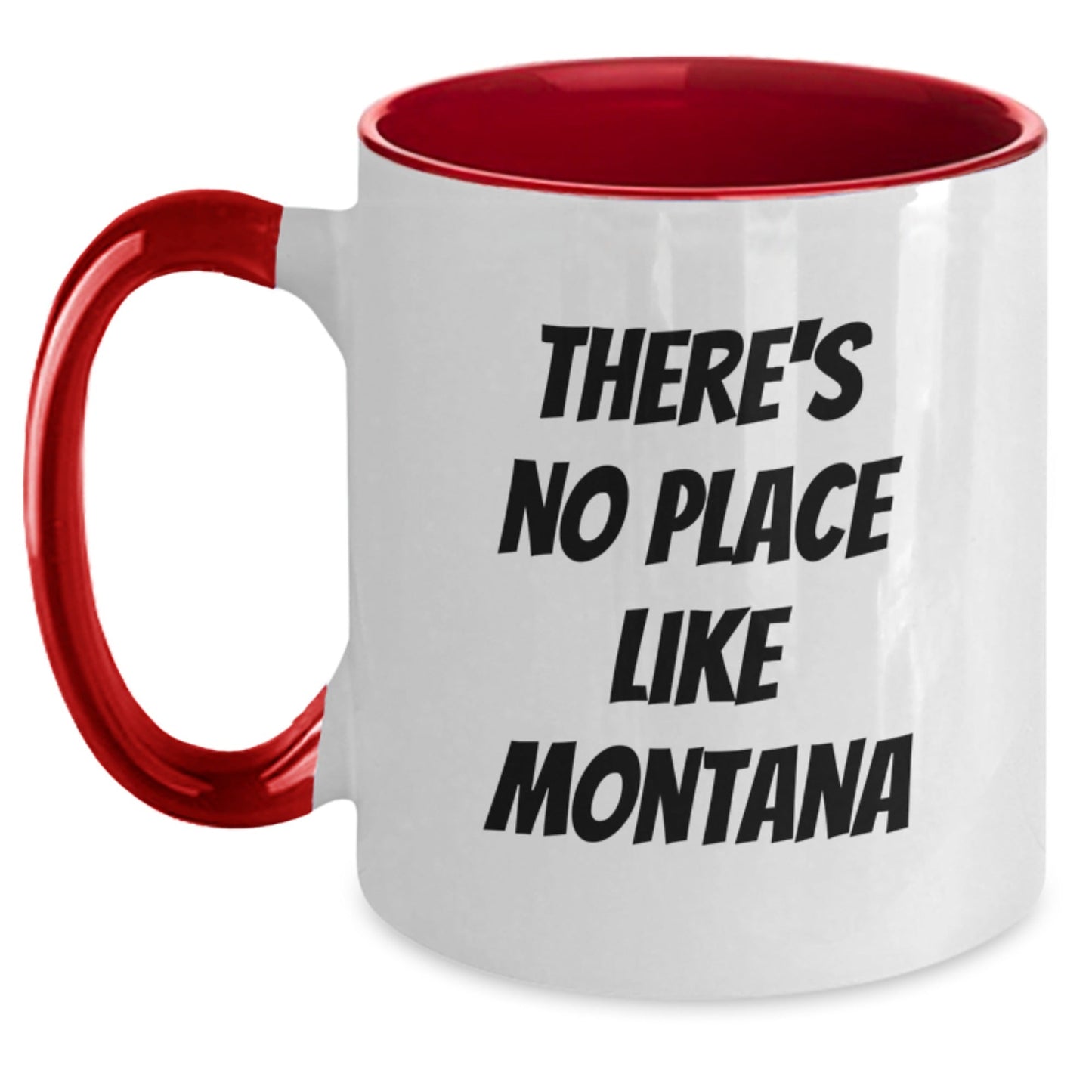 Funny Montana Quotes Gift for Friends from Big Sky Country, Two Tone Coffee Mug, Birthday Unique Gifts - Victory Thru Vision