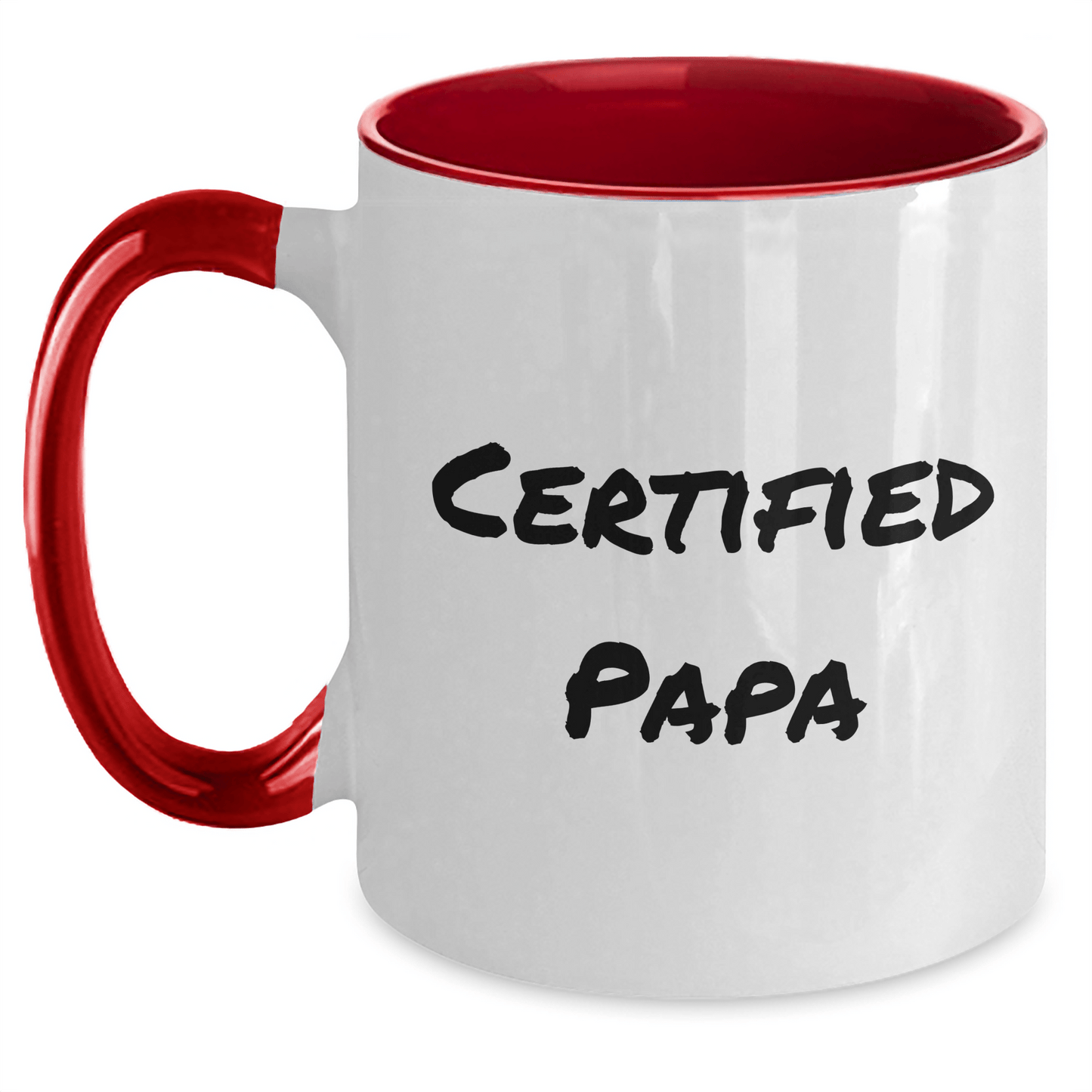 Funny Papa Gifts from Men - Two Tone Coffee Mug for Papa on Father's Day, Black and White, Red and White, Navy and White, and Pink and White Options - Victory Thru Vision