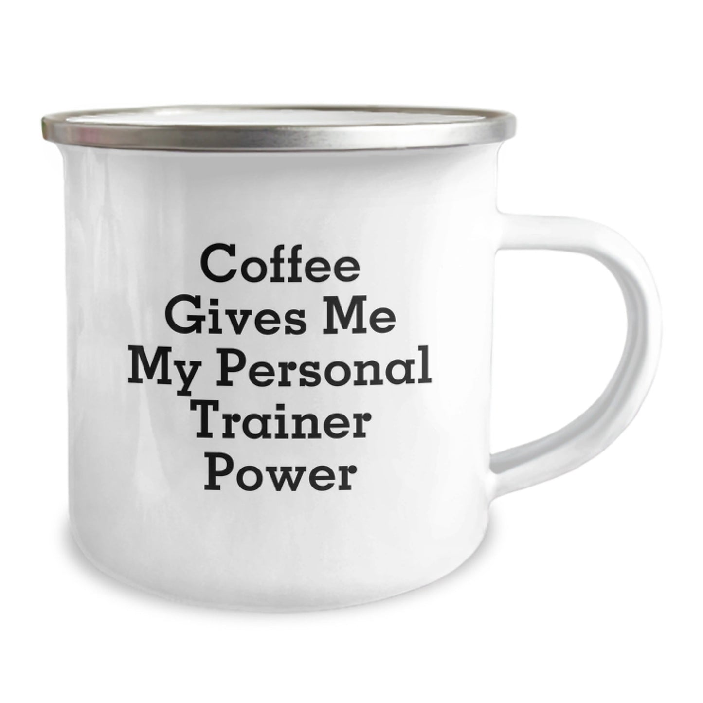 Funny Personal Trainer Mugs Gifts from Friends for Birthday, Coffee Gives Me My Personal Trainer Power, Camping Mug, Personal Trainer Lover, Unique Gifts, Inspirational Quotes - Victory Thru Vision