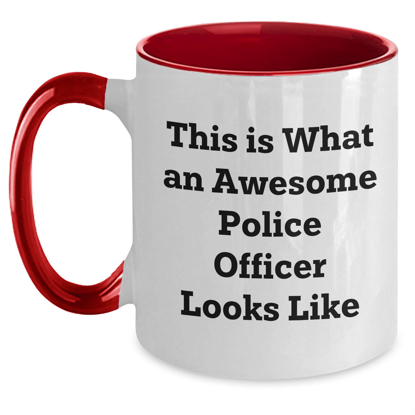 Funny Police Officer Gifts from Friends and Family - This Is What An Awesome Police Officer Looks Like Two Tone Coffee Mug for Father's Day - Victory Thru Vision