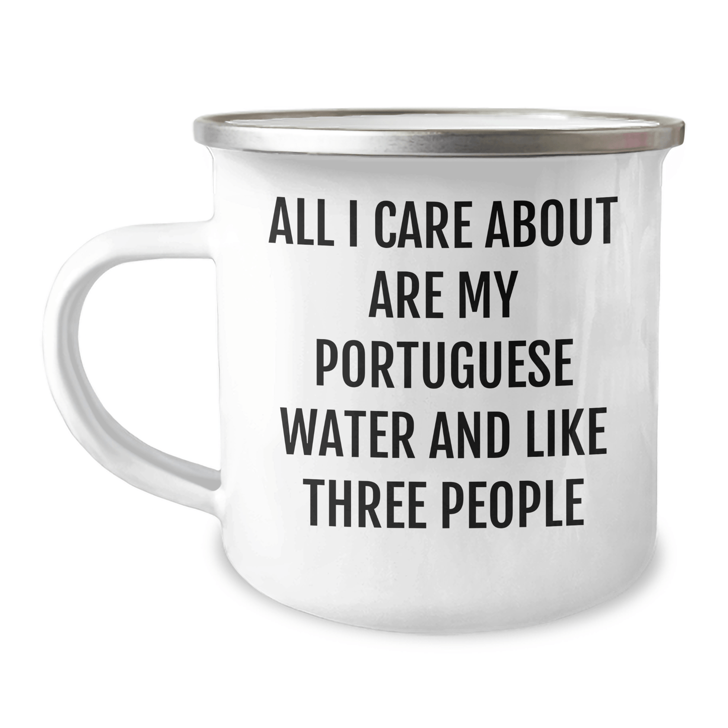 Funny Portuguese Water Dog Lover's Camping Mug Gifts from Friends, Unique Father's Day Presents for Portuguese Water Dog Enthusiasts - Victory Thru Vision