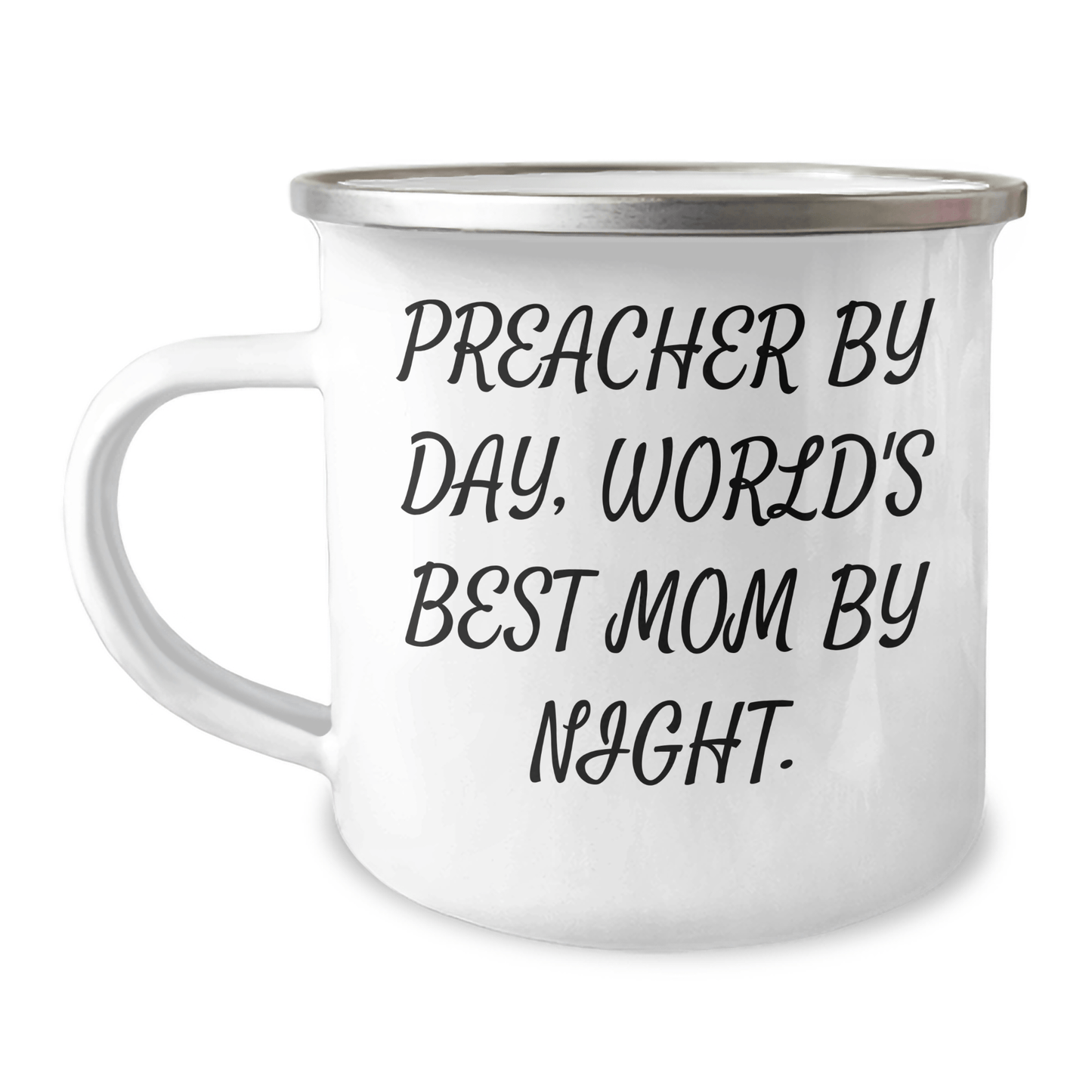 Funny Preacher Gifts, Preacher By Day, World's Best Mom By Night., Unique Camping Mug for Father's Day, Gifts from Men, Gifts for Preacher - Victory Thru Vision