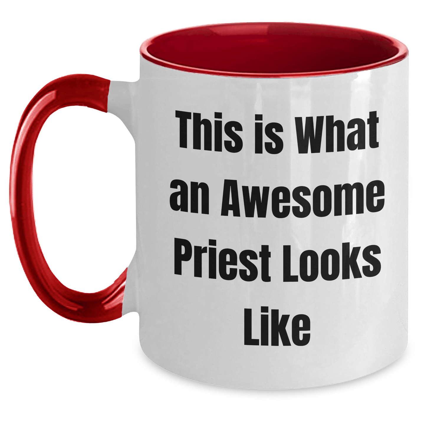 Funny Priest Gifts - This Is What An Awesome Priest Looks Like Two Tone Coffee Mug for Father's Day from Men to Friends - Victory Thru Vision