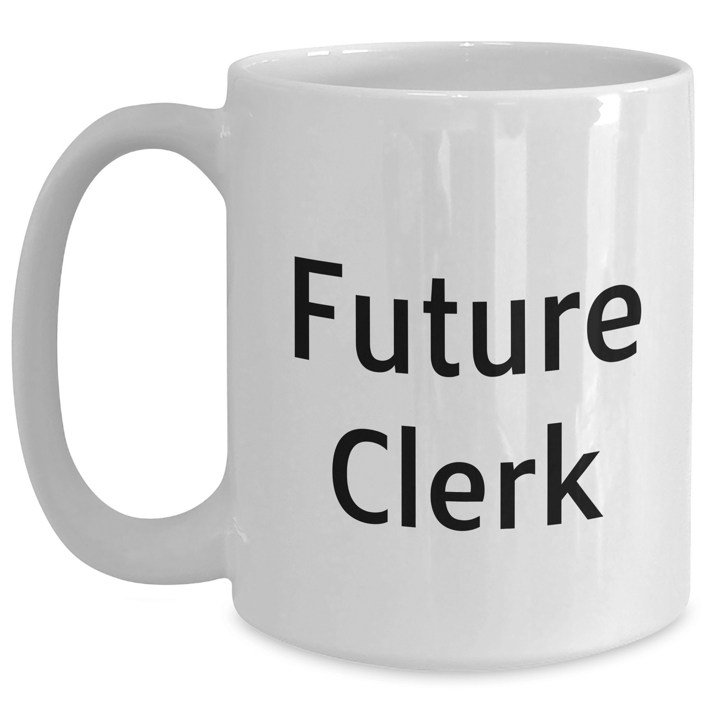 Funny Quote Clerk Gifts for Men from Future Clerk - White Coffee Mug - Graduation Unique Gifts - Victory Thru Vision