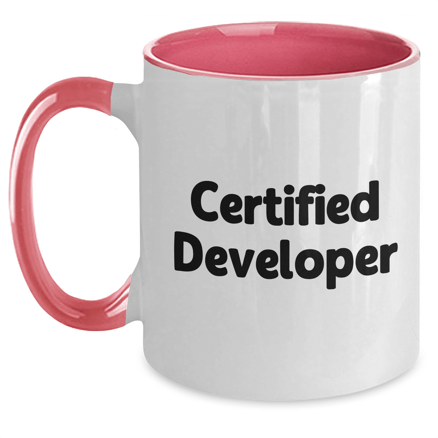 Funny Quotes for Developers, Gifts from Friends for Mother's Day, Two Tone Coffee Mug, 11oz Ceramic, Microwave and Dishwasher Safe, Black and White, Red and White, Navy and White, Pink and White - Victory Thru Vision