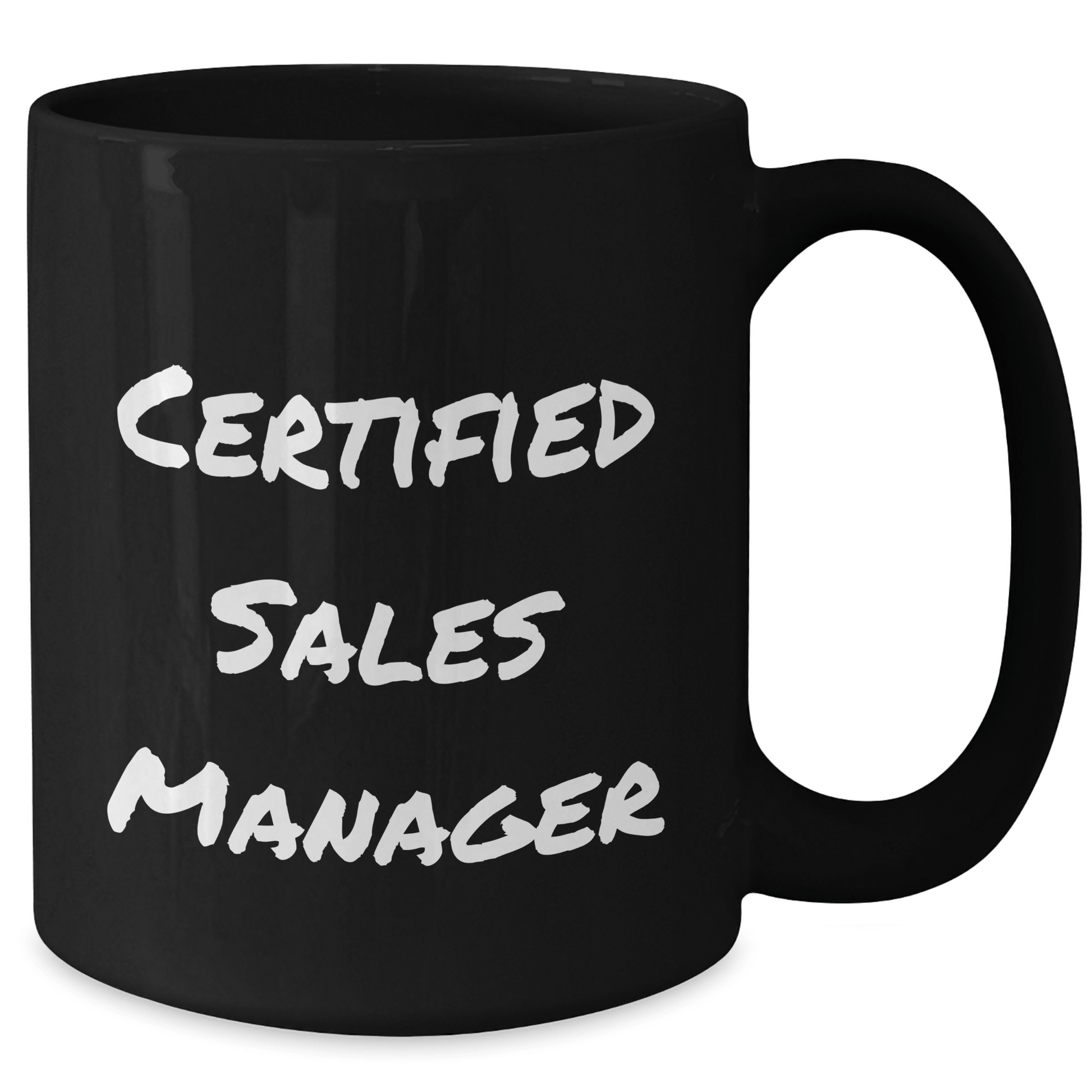 Funny Sales Manager Gifts for Him - Black Coffee Mug from Friends and Family for Father's Day, Certified Sales Manager Quote - Victory Thru Vision