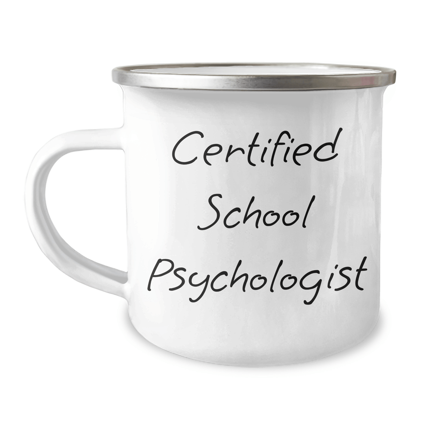 Funny School Psychologist Gifts from Friends - 'Certified School Psychologist' Camping Mug for Men, Unique Father's Day Unique Gifts for School Psychologists - Victory Thru Vision