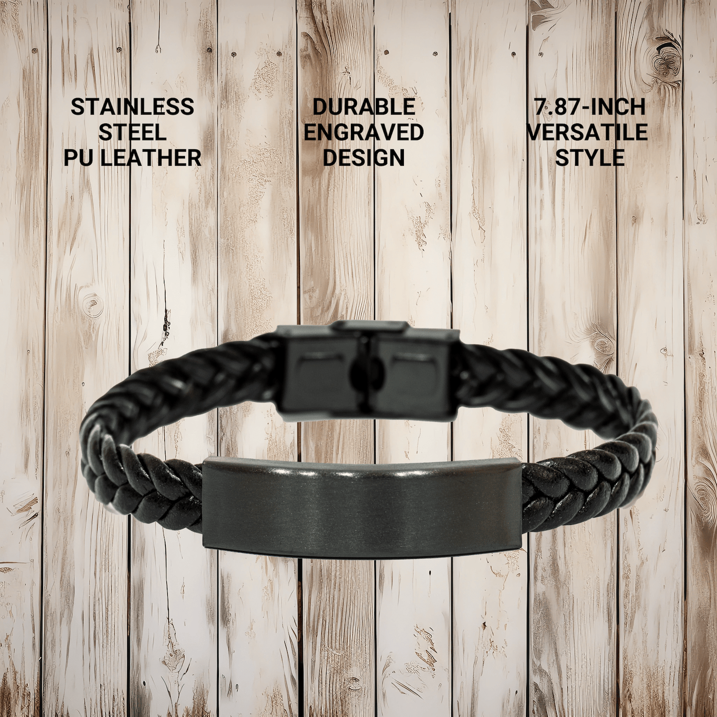 Funny Substitute Teacher Gifts from Men, World's Best Dad Interlaced Leather Bracelet for Mother's Day, 'Substitute Teacher By Day, World's Best Dad By Night.' - Victory Thru Vision