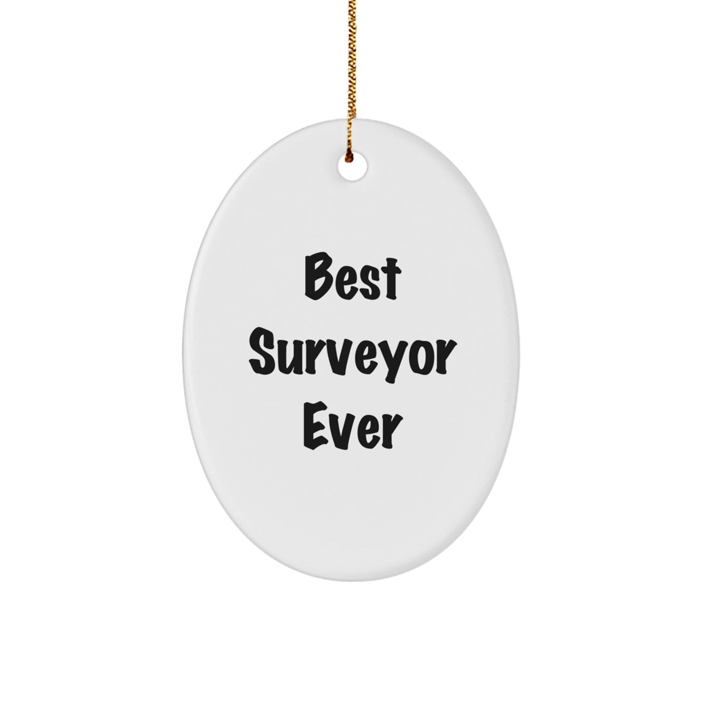Funny Surveyor Gifts from Friends for Best Surveyor Ever Oval Ornament, Christmas Unique Gifts - Victory Thru Vision