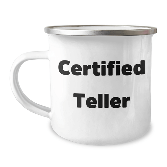 Funny Teller Gifts from Friends - Mother's Day Unique Camping Mug, 12 oz Stainless Steel with Enamel, 'Teller' Quote - Victory Thru Vision