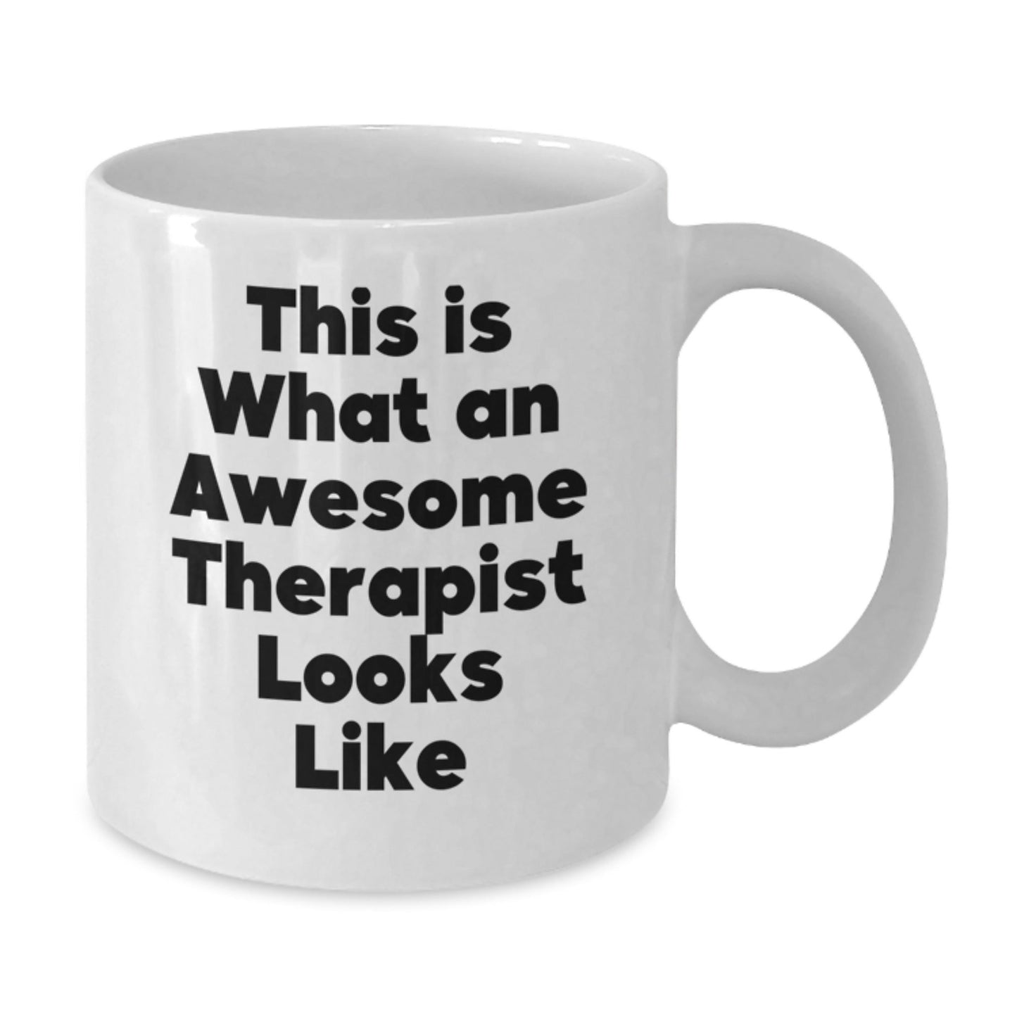 Funny Therapist Gifts, White Coffee Mug for Graduation, Gifts from Friends, Gifts for Awesome Therapist - Victory Thru Vision