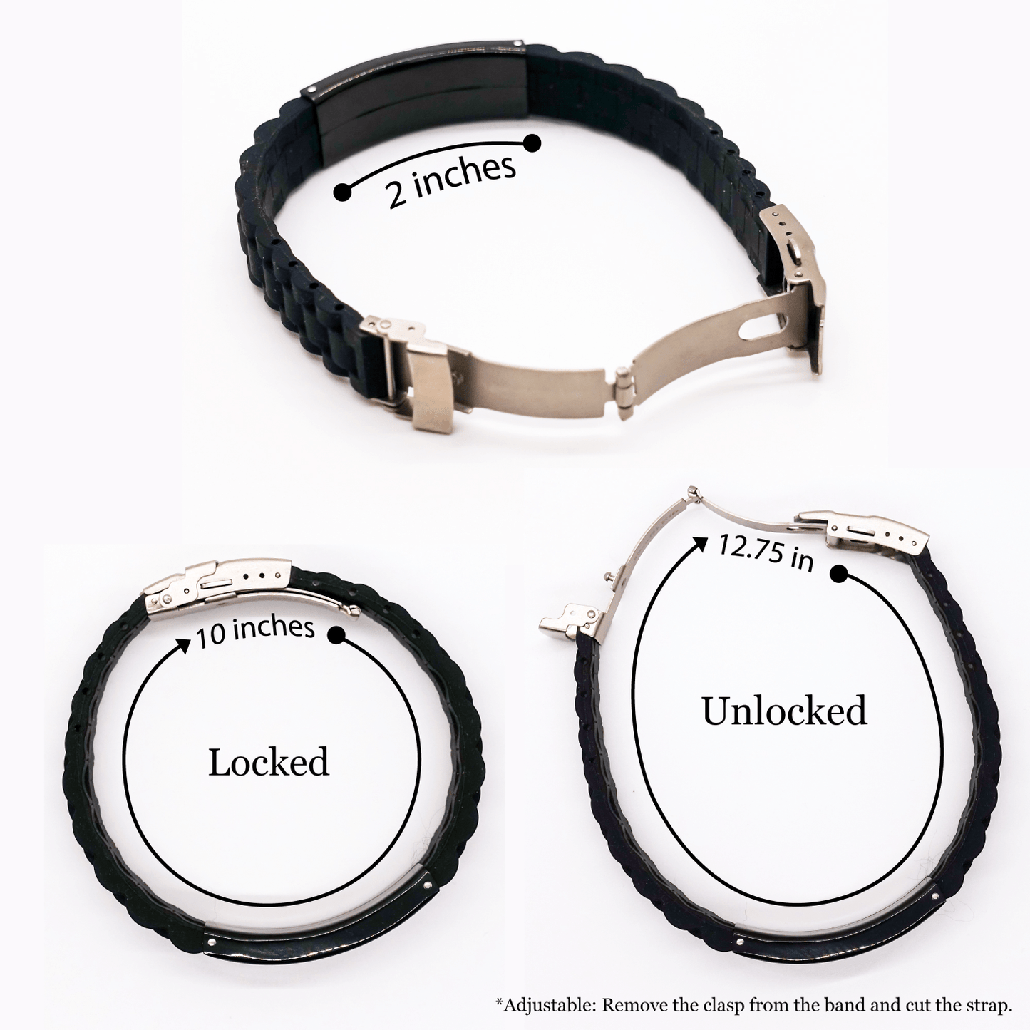 Funny Tiger Cat Mom Gifts from Friends for Father's Day - Glide lock Clasp Black Stainless Steel Silicone Adjustable 9.05 - inch Bracelet - Victory Thru Vision