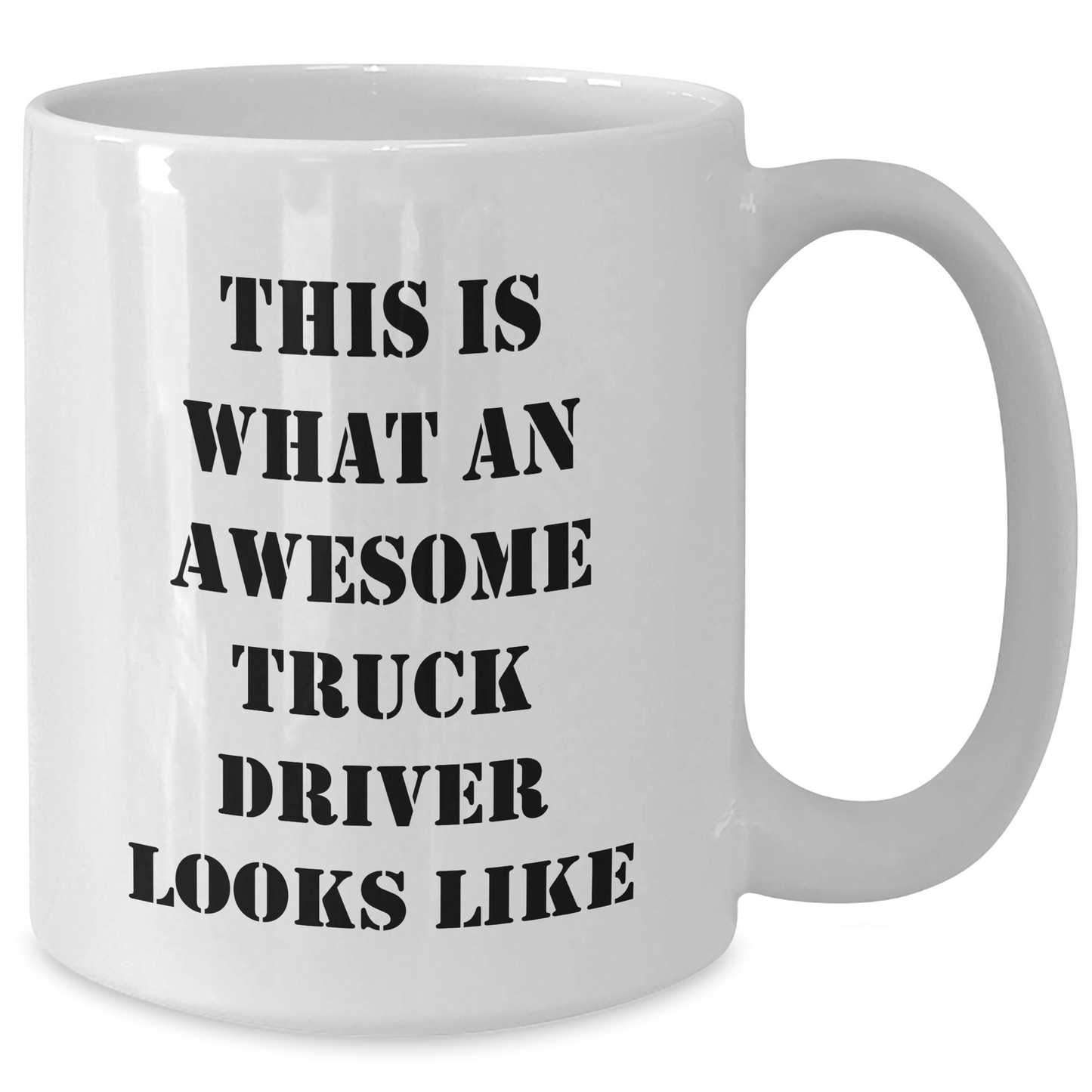 Funny Truck Driver Gifts from Family for Awesome Truck Driver, White Coffee Mug for Father's Day - Victory Thru Vision