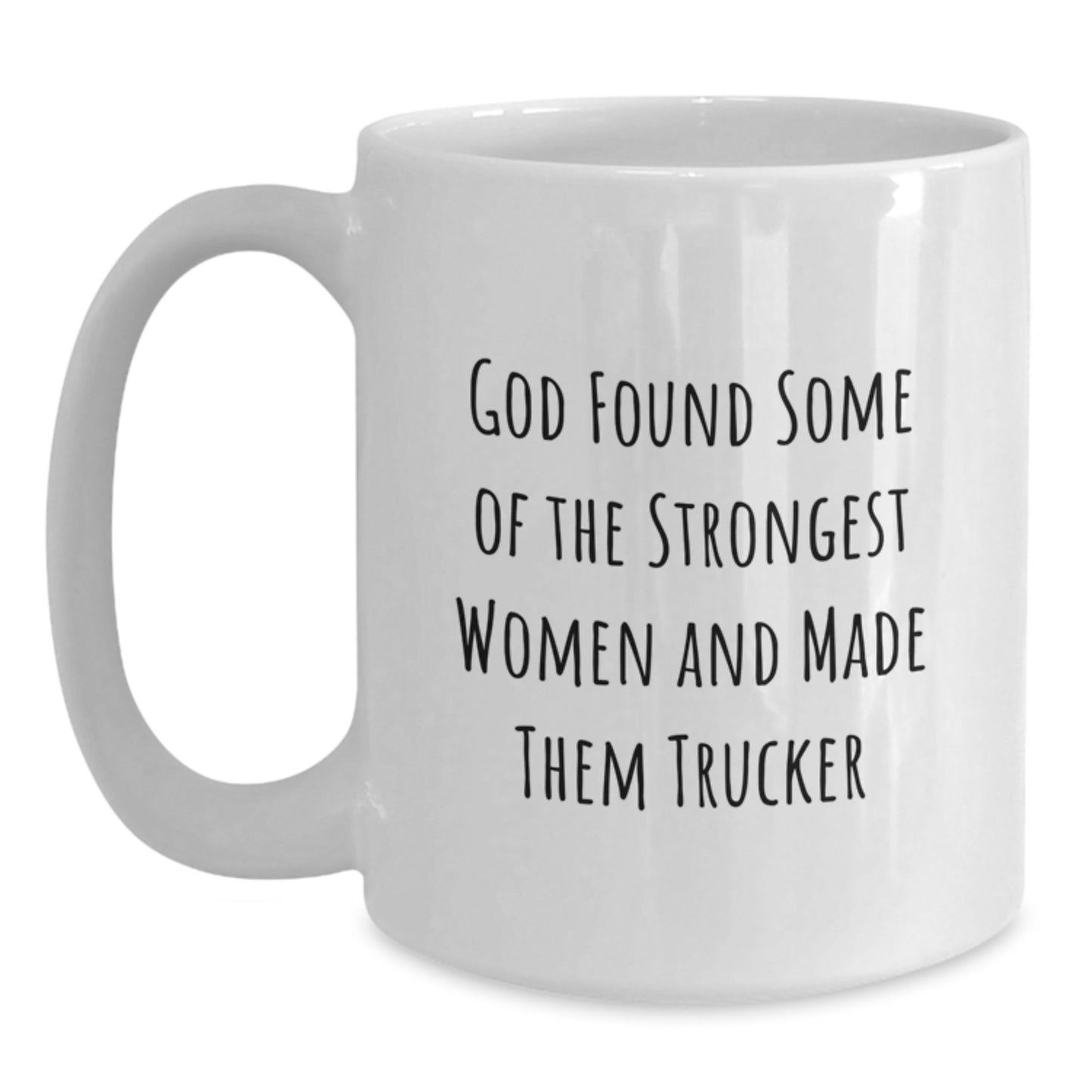Funny Trucker Gifts from Friends for Trucker's Graduation - White Coffee Mug, 11oz or 15oz Capacity, Ceramic Material, Microwave and Dishwasher Safe - Victory Thru Vision