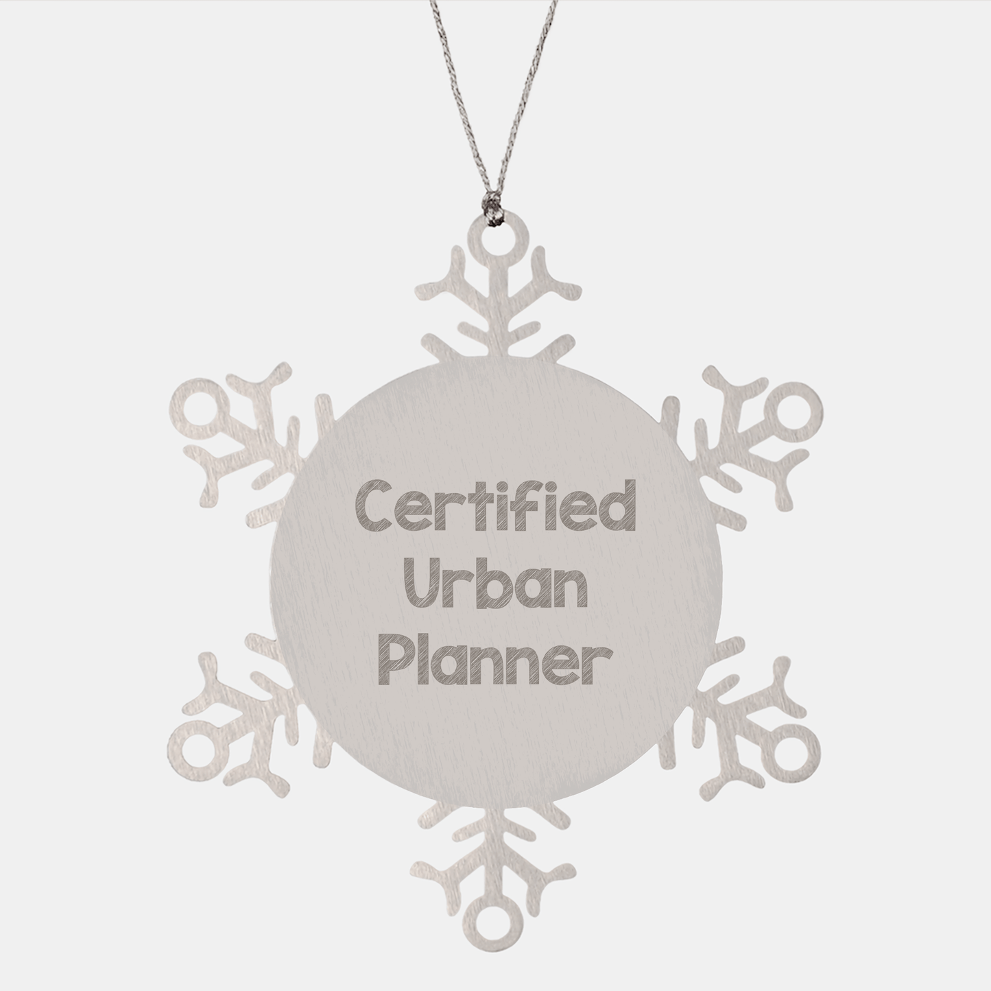 Funny Urban Planner Gifts from Friends for Christmas Unique Snowflake Ornament Certified Urban Planner Quote - Victory Thru Vision