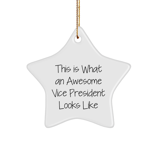 Funny Vice President Gifts from Friends to Vice President - Star Ornament This Is What An Awesome Vice President Looks Like - Christmas Unique Presents - Victory Thru Vision