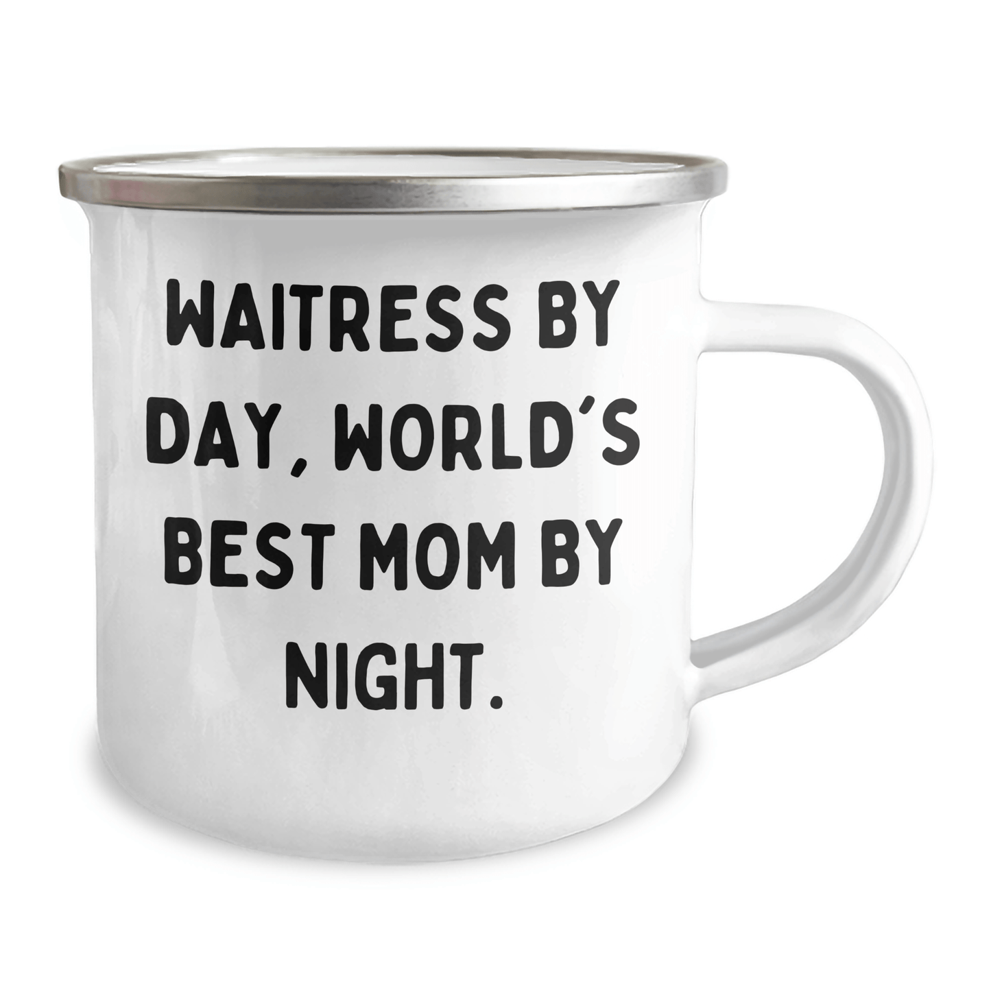 Funny Waitress Gifts from Men, Unique Camping Mug for Waitress By Day, World's Best Mom By Night. on Father's Day Unique Gifts - Victory Thru Vision