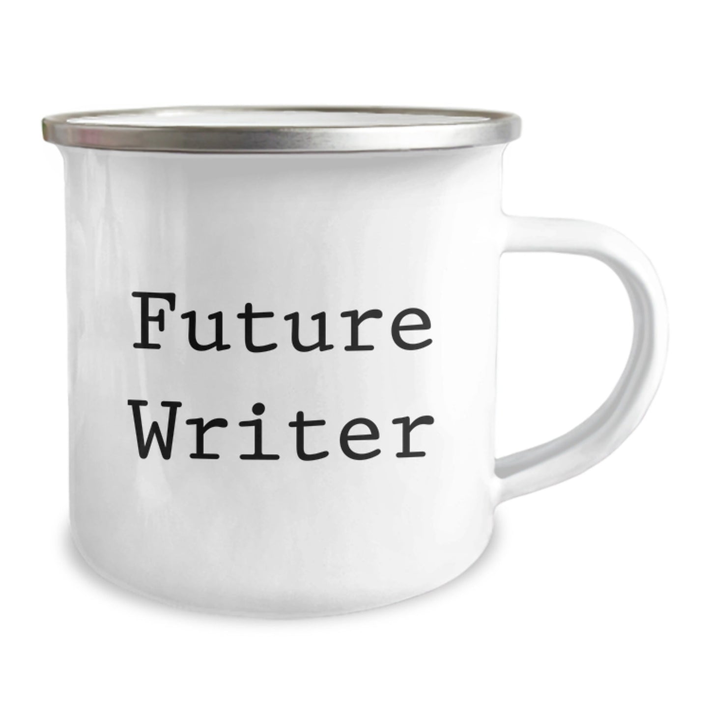 Funny Writer Gifts for Future Writers, 'May You Write with All Your Heart' Quote on Camping Mug, 12 oz Stainless Steel with Enamel Finish, Gifts from Friends to Future Writers - Victory Thru Vision