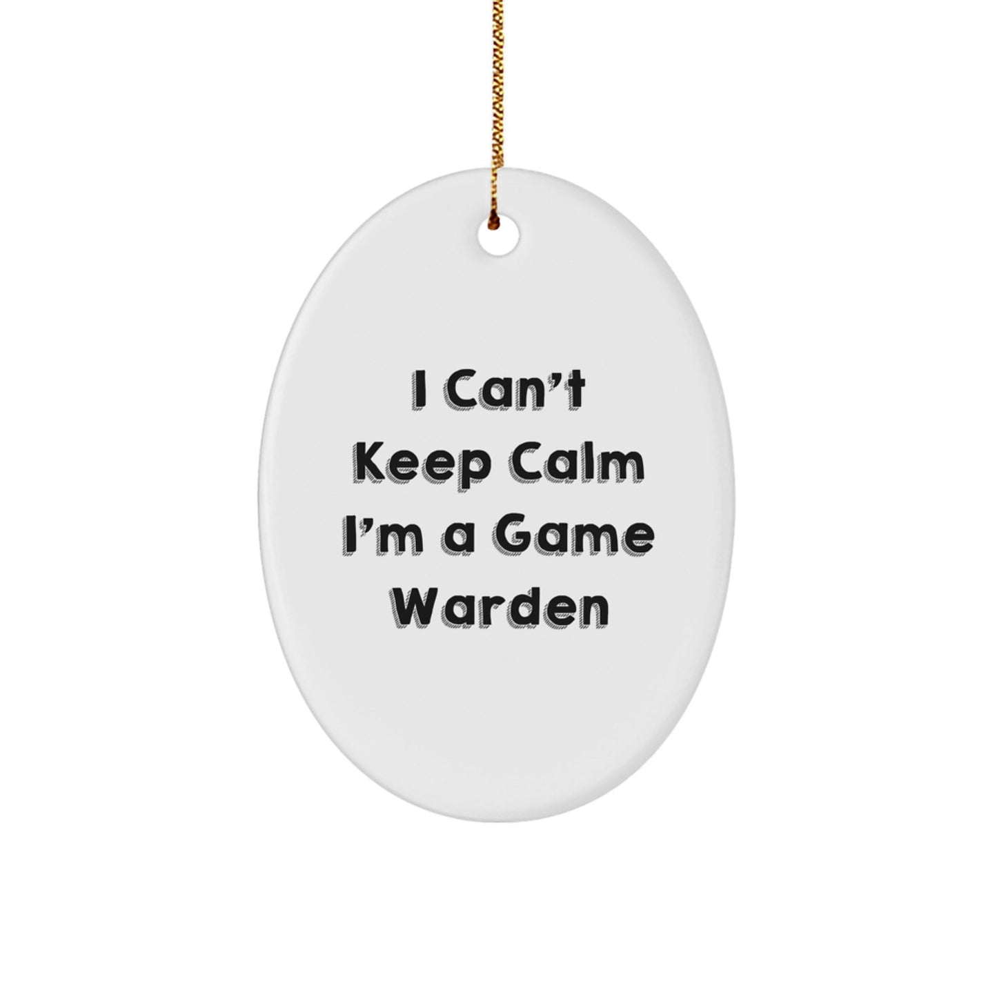Game Warden Oval Ornament, Funny Quote Gifts from Men to Game Wardens, Unique Christmas Unique Gifts for Friends - Victory Thru Vision