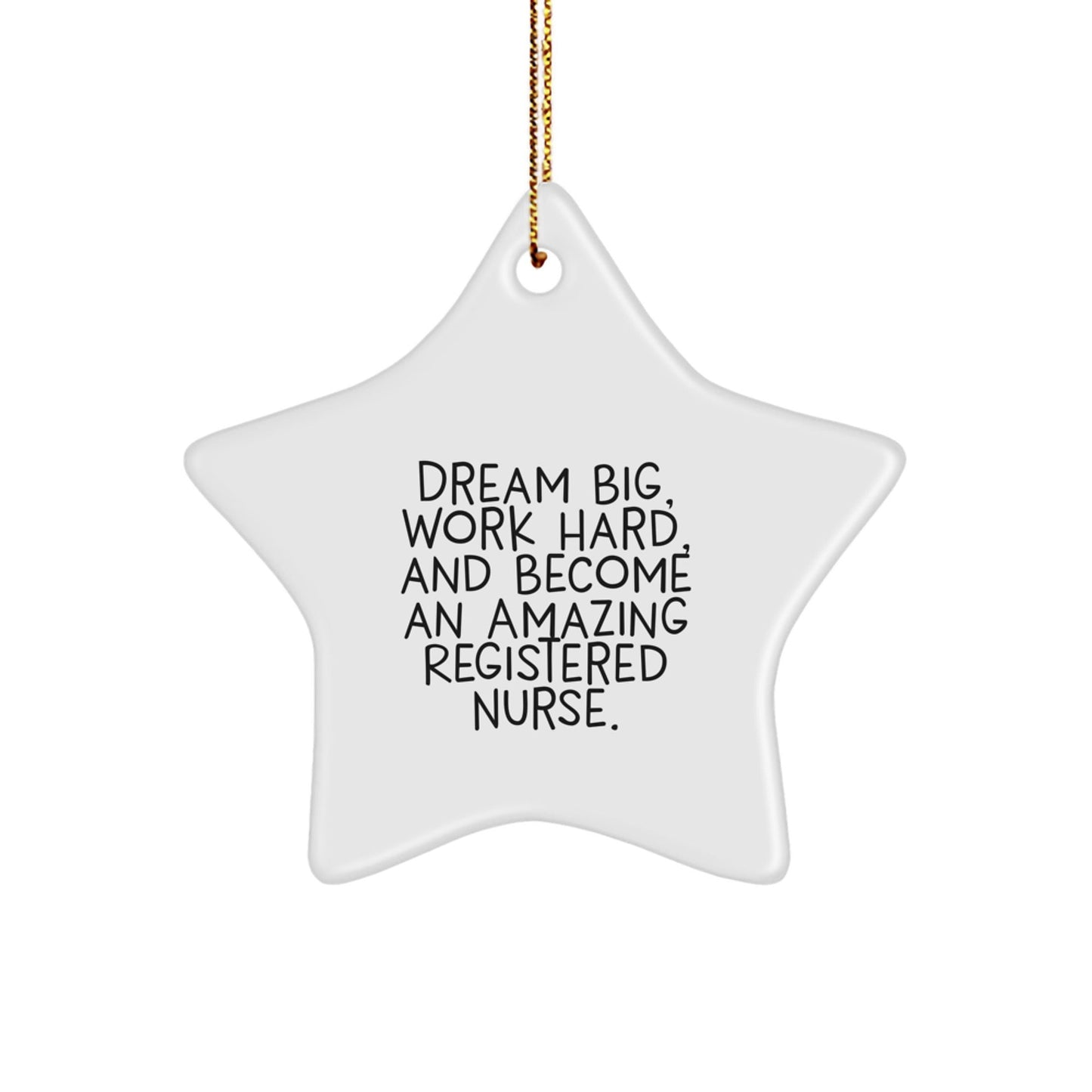 Gifts from Family for Registered Nurse - Star Ornament with Inspirational Quote for Christmas - Victory Thru Vision
