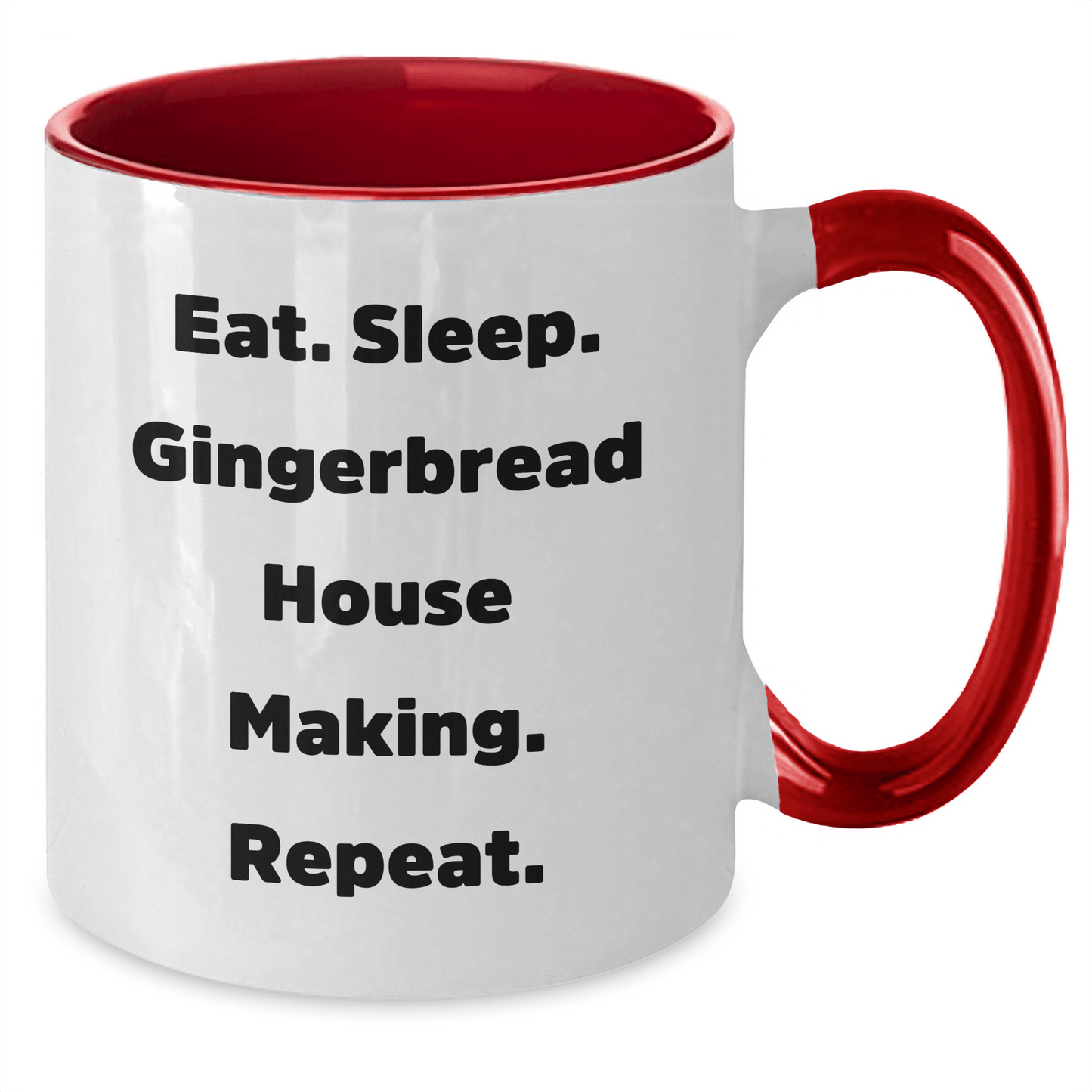 Gingerbread House Making Enthusiasts Gifts, Funny Two Tone Coffee Mugs for Friends, Coworkers, Family - Eat. Sleep. Gingerbread House Making. Repeat. - Graduation Unique Gifts from Women - Victory Thru Vision