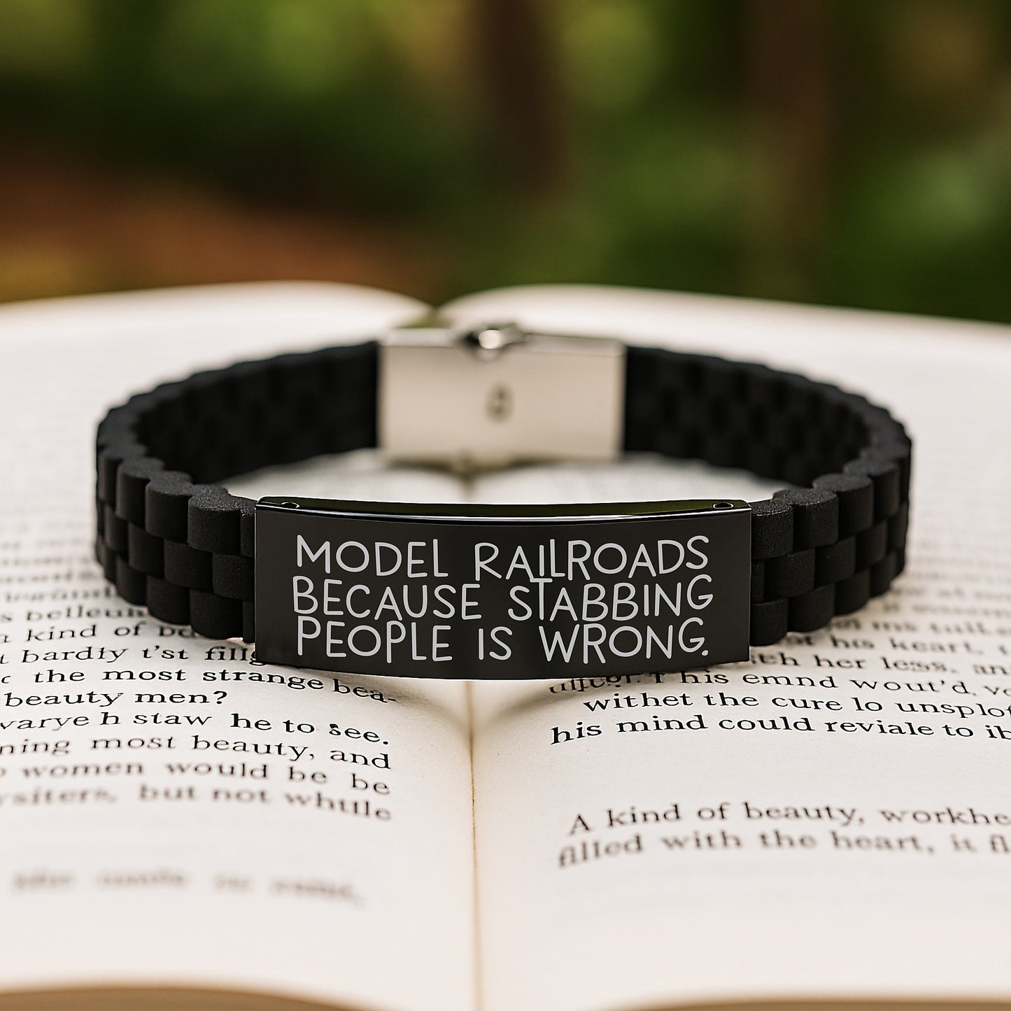 Funny Model Railroads Gifts from Friends, Glide lock Clasp Bracelet for Men, Christmas Unique Gifts - Image 2