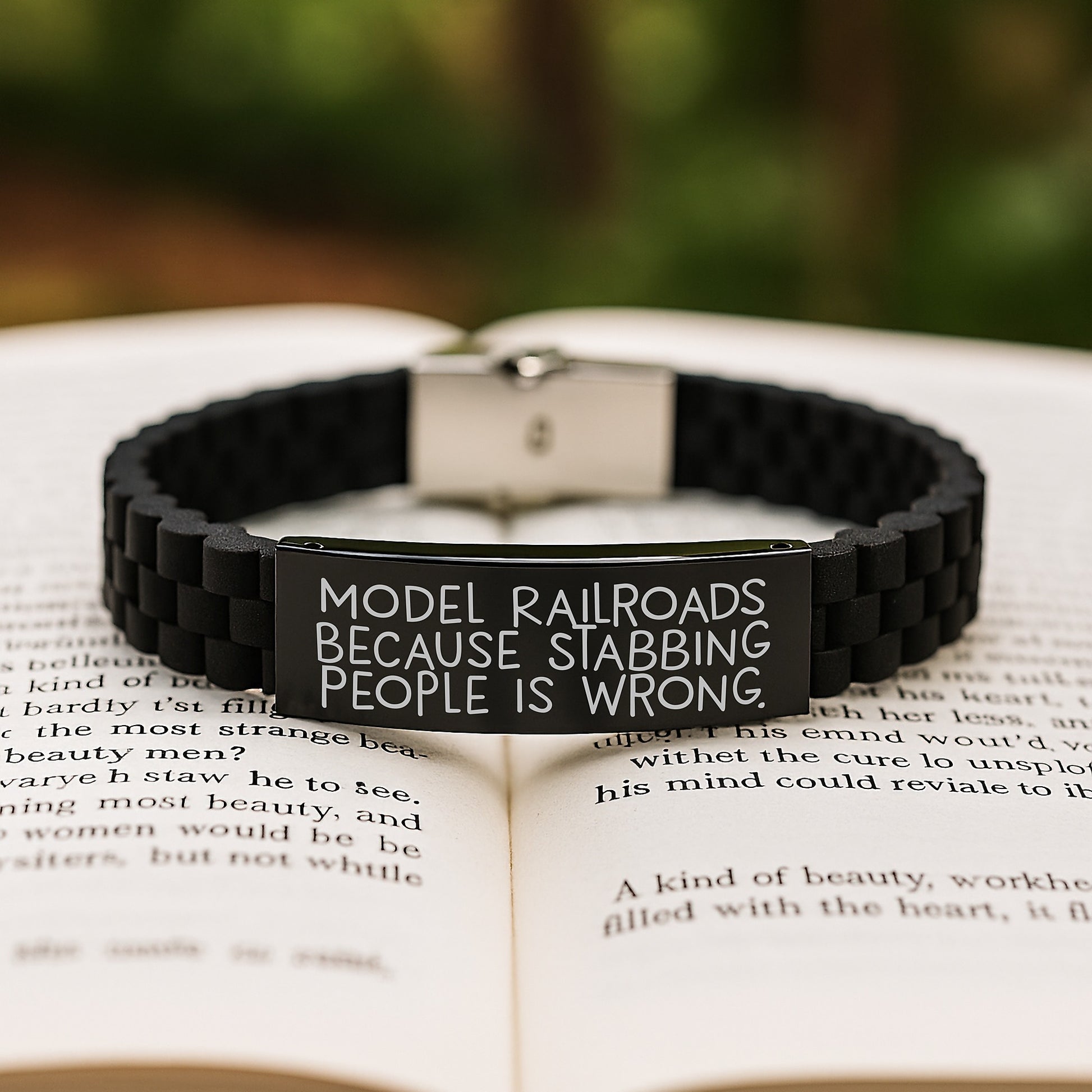Funny Model Railroads Gifts from Friends, Glide lock Clasp Bracelet for Men, Christmas Unique Gifts - Image 2