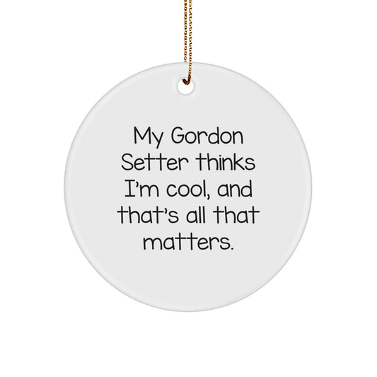 Gordon Setter Dog Lover's Funny Circle Ornament, Gifts from Family to Friends, Perfect for Christmas Unique Gifts - Victory Thru Vision