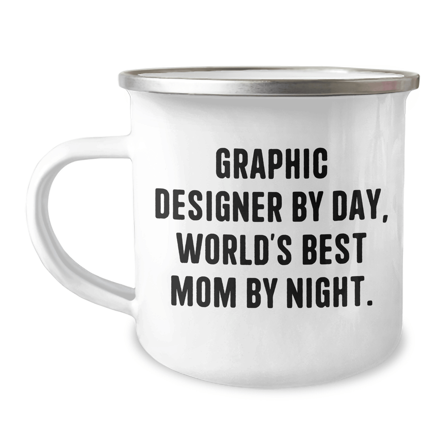 Graphic Designer Gifts, Camping Mug, 'Graphic Designer By Day, World's Best Mom By Night.' Funny Quote, Father's Day Unique Gifts from Mom to Graphic Designer - Victory Thru Vision