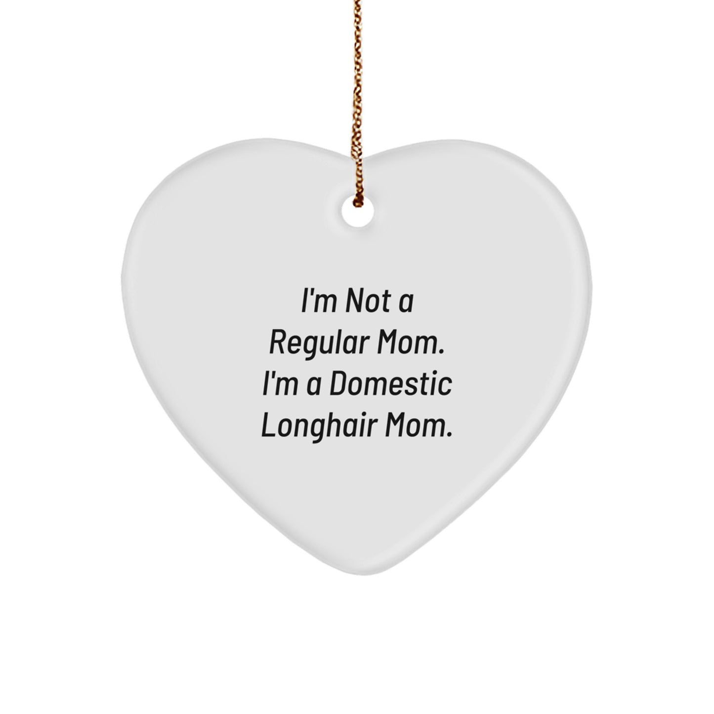 Funny Heart Ornaments for Domestic Longhair Cat Lovers, Gifts from Friends to Family, Christmas Unique Gifts - Image 1