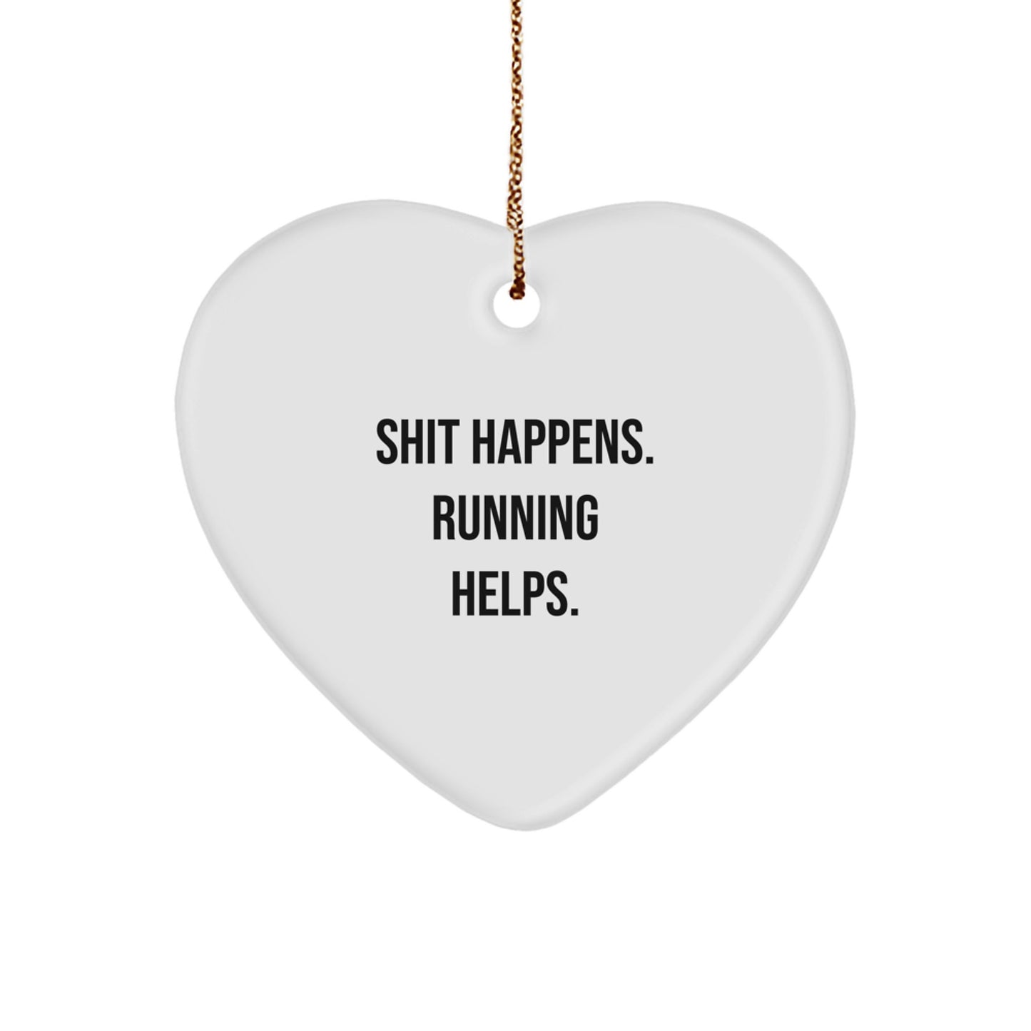 Funny Running Heart Ornament Gifts for Men Women Friends from Family, Inspirational Quotes, Christmas Unique Tokens - Image 1