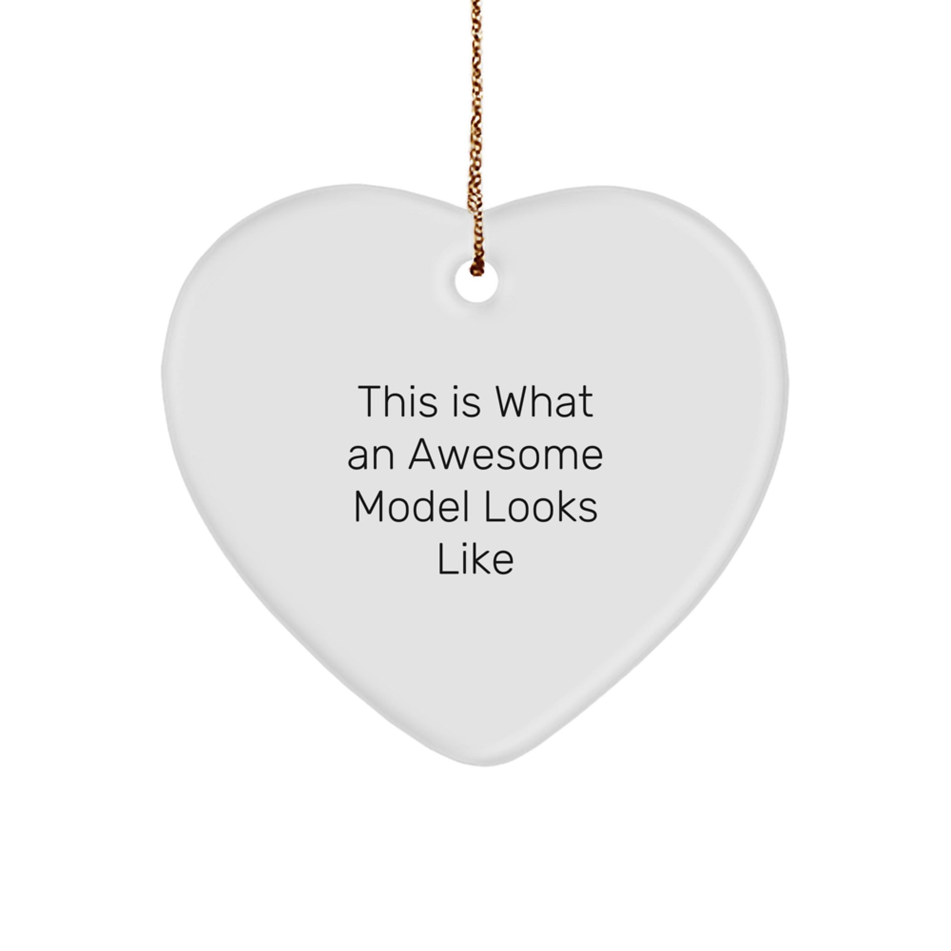 Funny Model Gifts from Friends for Men with 'This Is What An Awesome Model Looks Like' Heart Ornament, Christmas Unique Gifts - Image 1