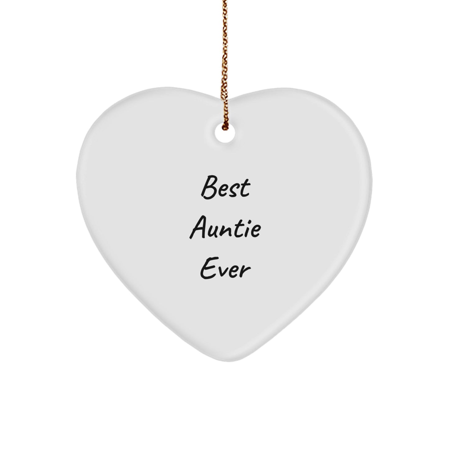 Funny Auntie Gifts for Women, 'Best Auntie Ever' Heart Ornament, Gifts from Women to Auntie, Unique Christmas Unique Gifts - Image 1
