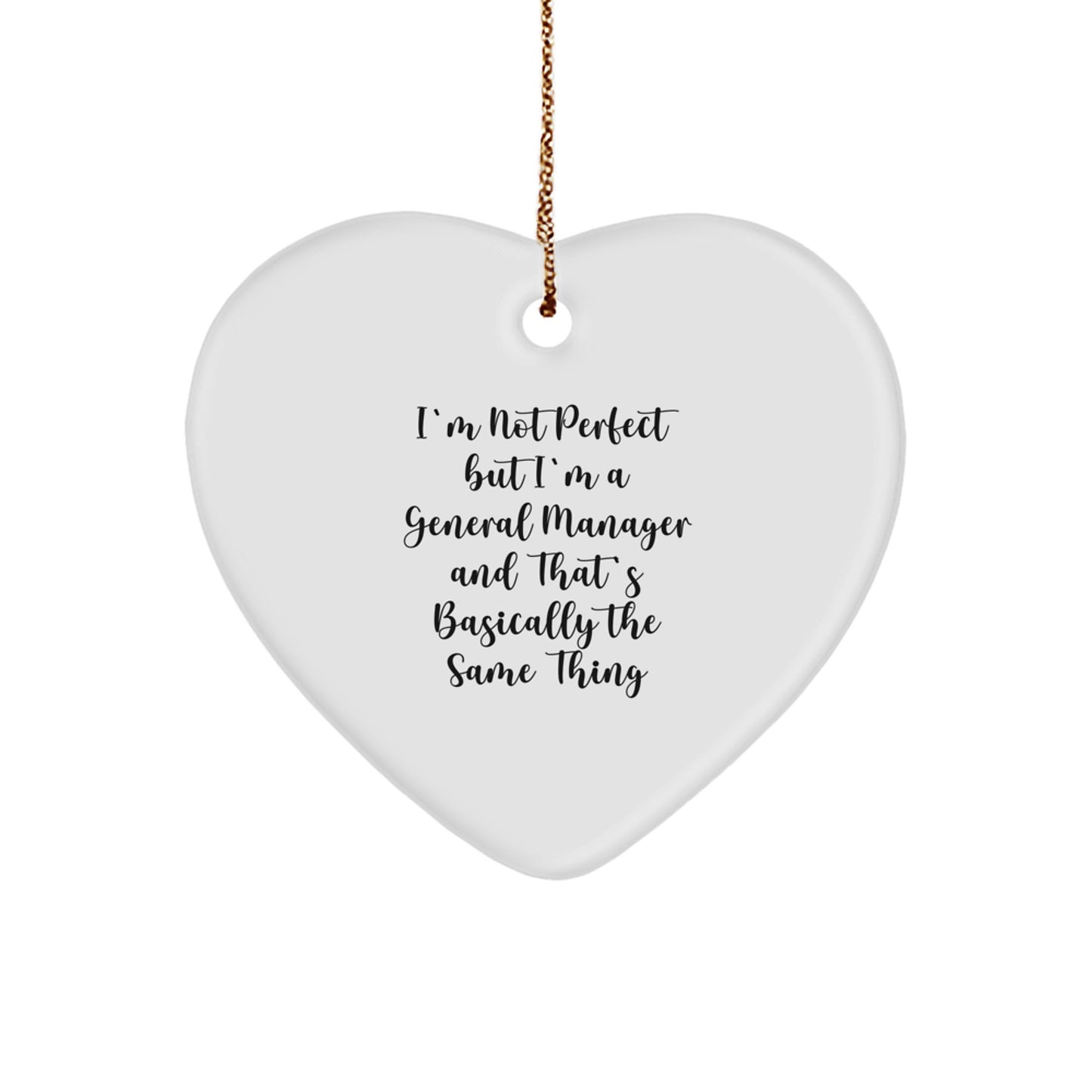 Funny General Manager Gifts from Friends, Heart Ornament Quote for General Manager, Christmas Unique Gifts - Image 1