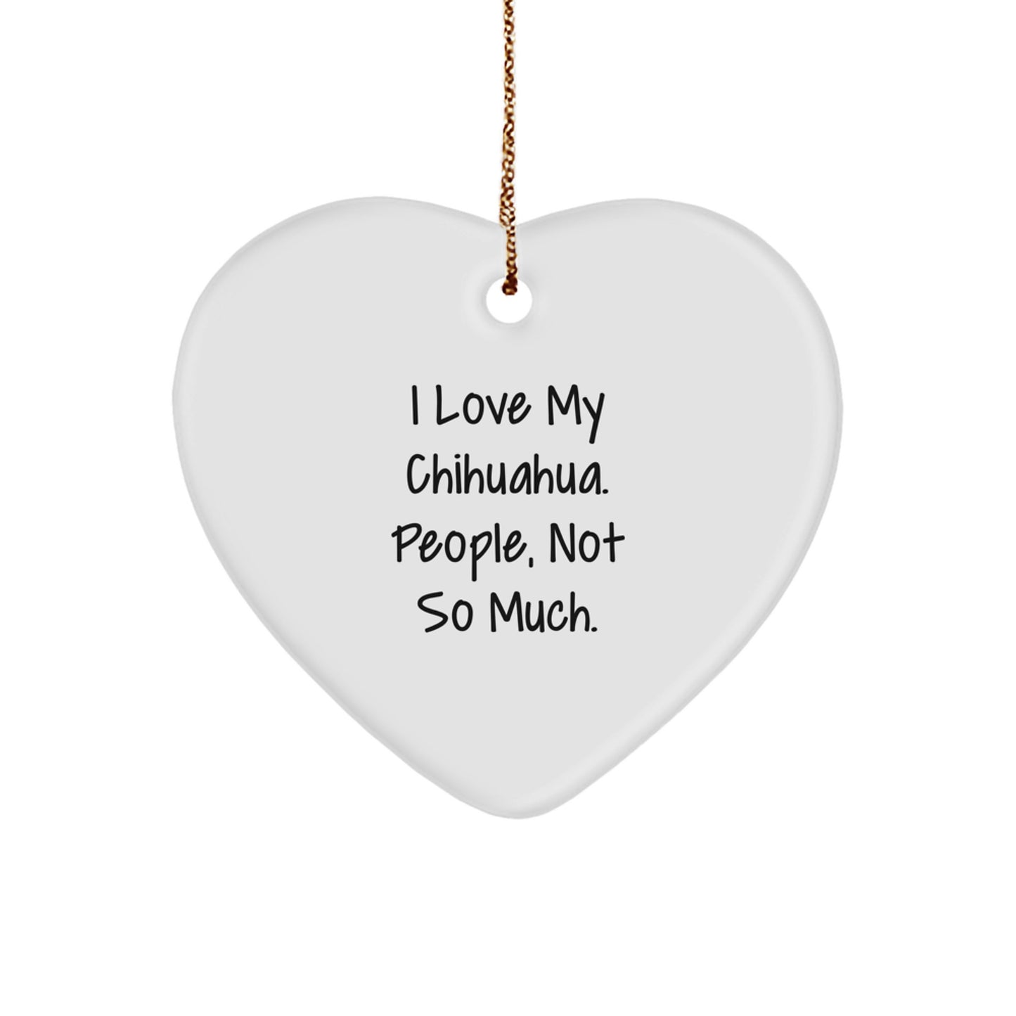 Funny Chihuahua Dog Gifts for Him from Friends, Heart Ornament Christmas Unique - Image 1