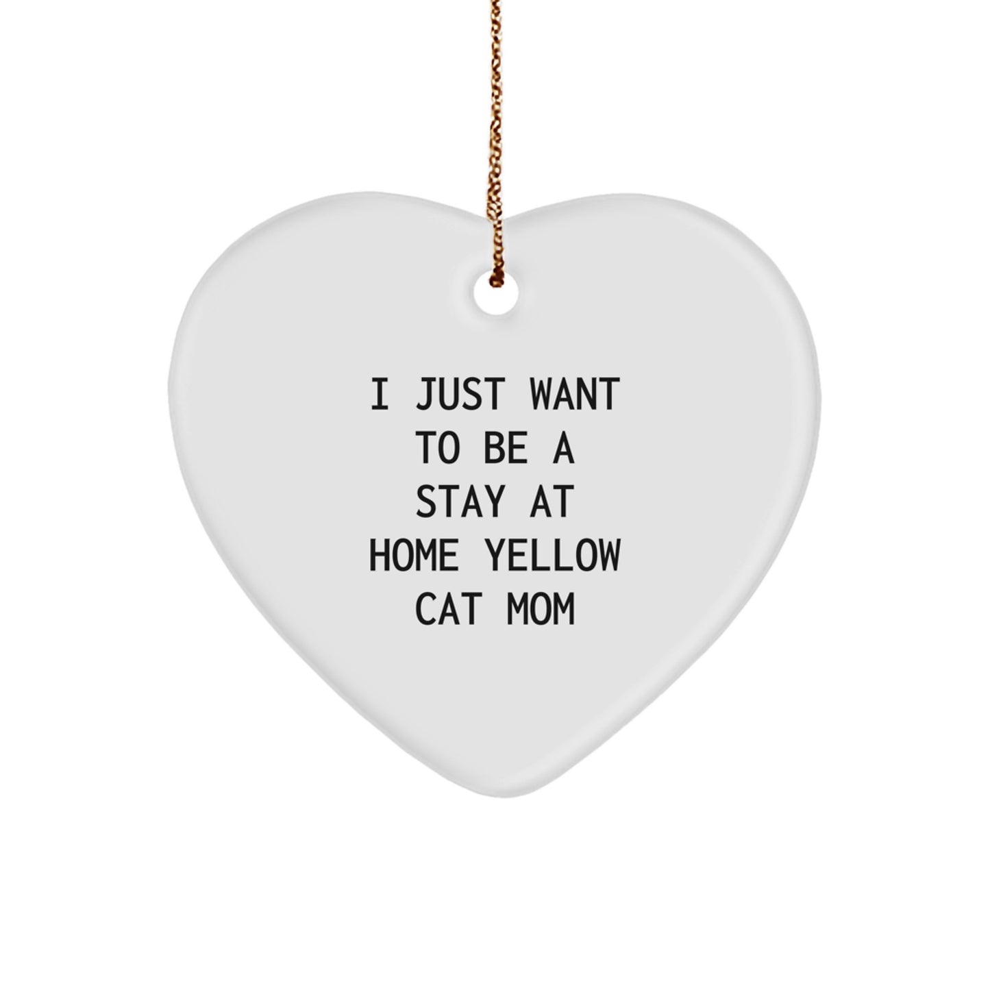 Funny Yellow Cat Mom Heart Ornament Gifts from Family for Christmas Unique Gifts - Image 1