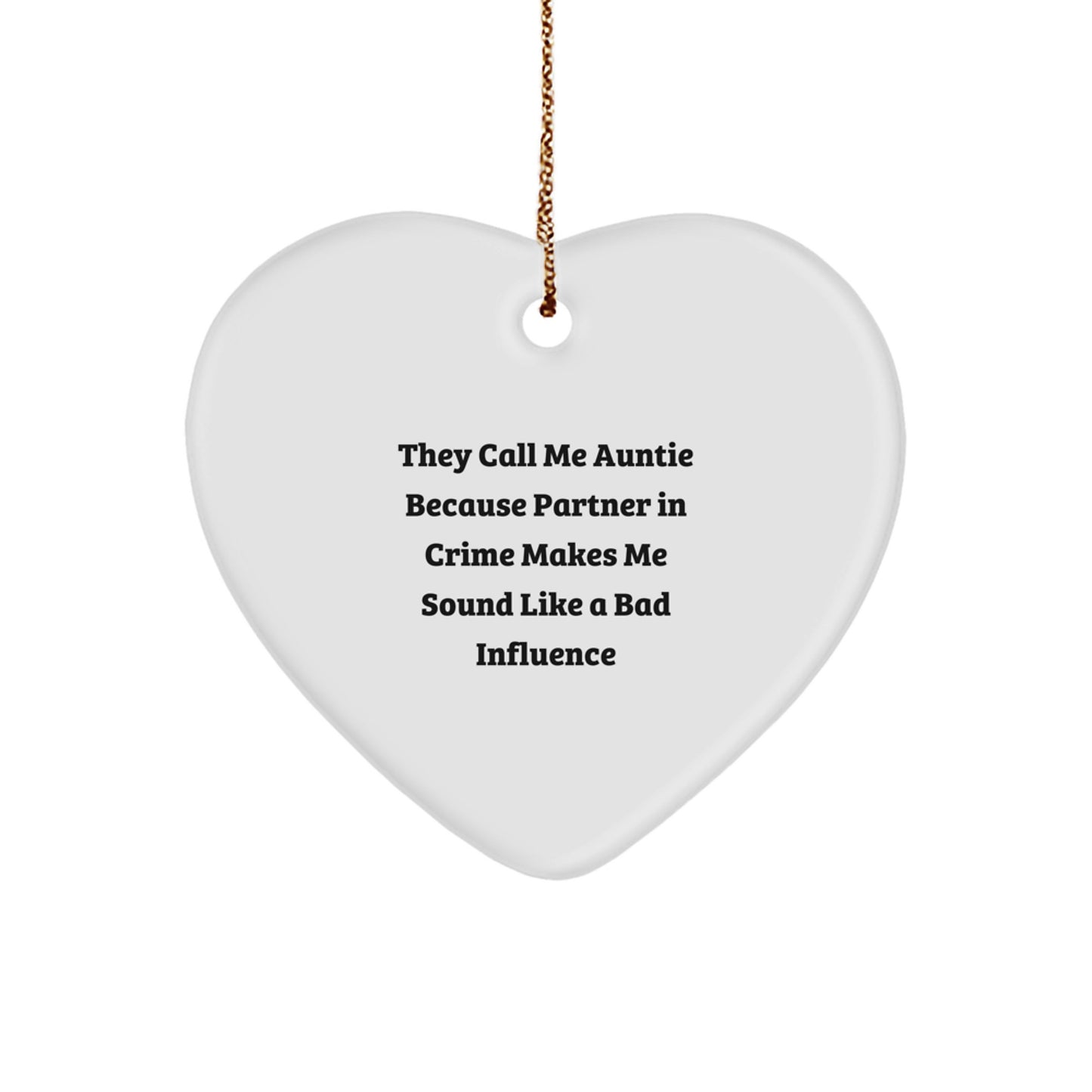 Funny Auntie Heart Ornament Gifts from Women to Auntie on Christmas Unique Presents - Image 1