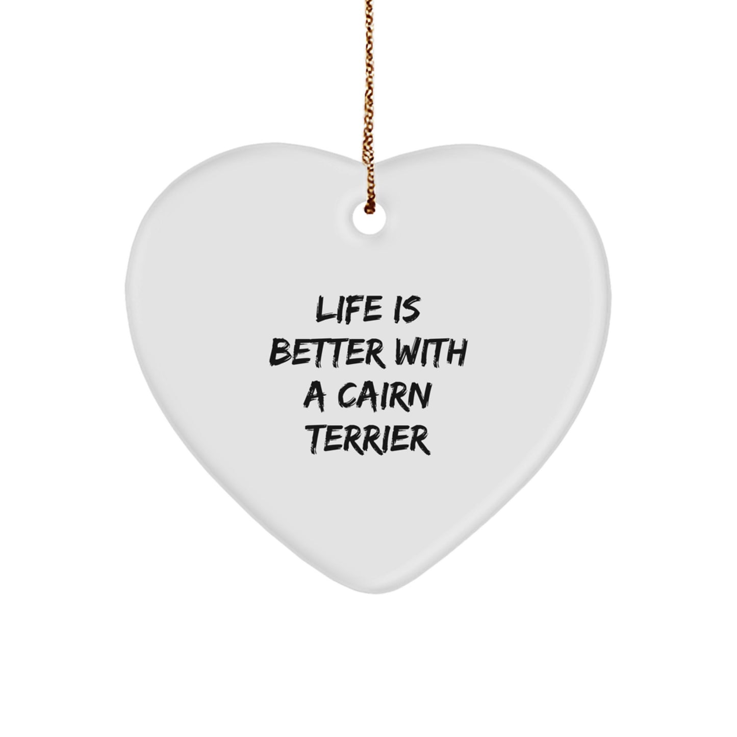 Cute Cairn Terrier Dog Heart Ornament Gifts from Friends and Family for Christmas Unique Presents - Image 1