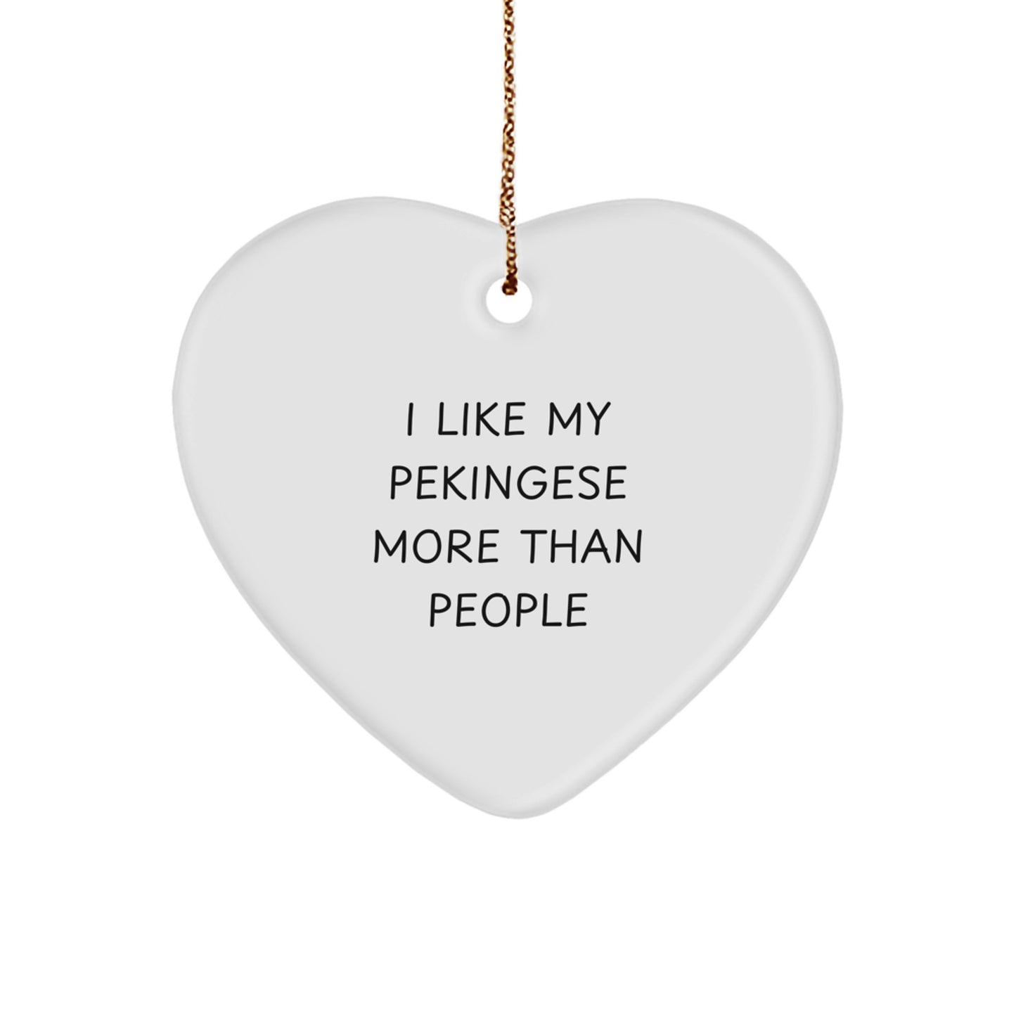 Pekingese Dog Lovers' Humorous Heart Ornament Gifts from Friends, Coworkers, or Family for Christmas - Image 1
