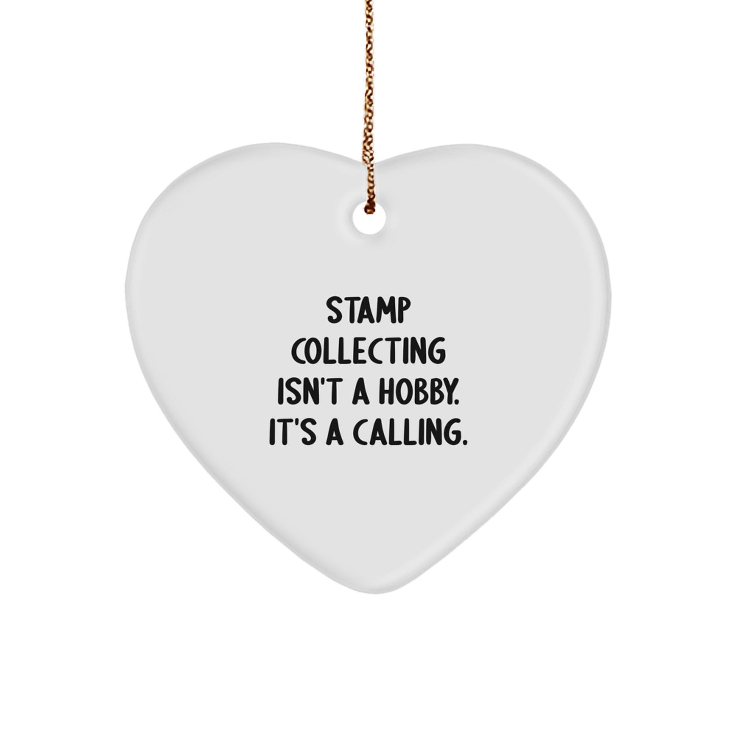 Funny Stamp Collecting Gifts from Friends for Stamp Enthusiasts - Heart Ornament with Sublimation Printing, Gift for Stamp Collecting Lovers - Christmas Unique Gifts - Image 1