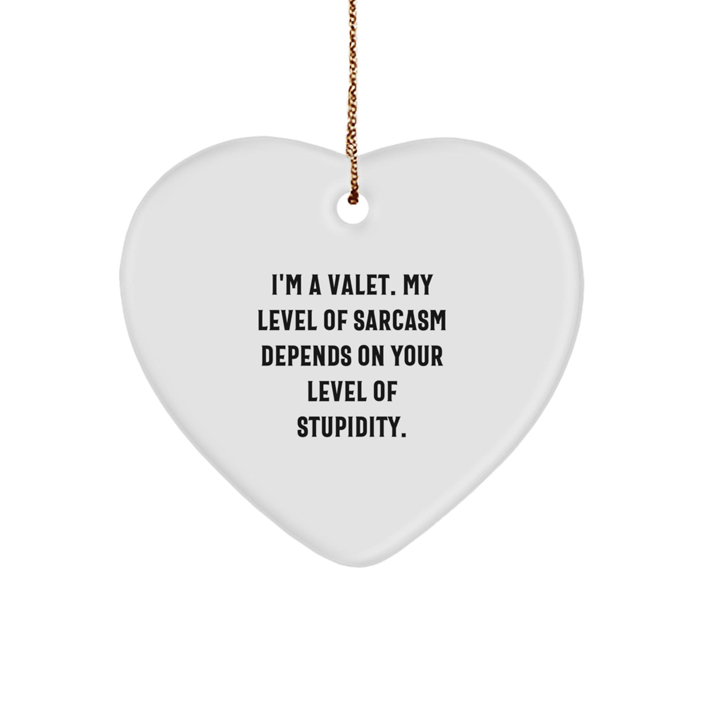 Funny Valet Heart Ornament, Gifts from Men to Valet, Heart Shaped Decor for Christmas Unique Gifts - Image 1