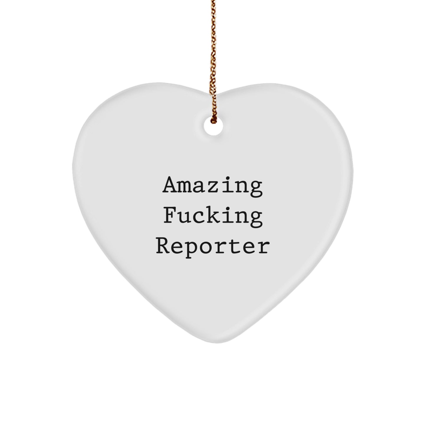 Funny Reporter Christmas Heart Ornament Gifts from Friends and Family for Men Women - Image 1