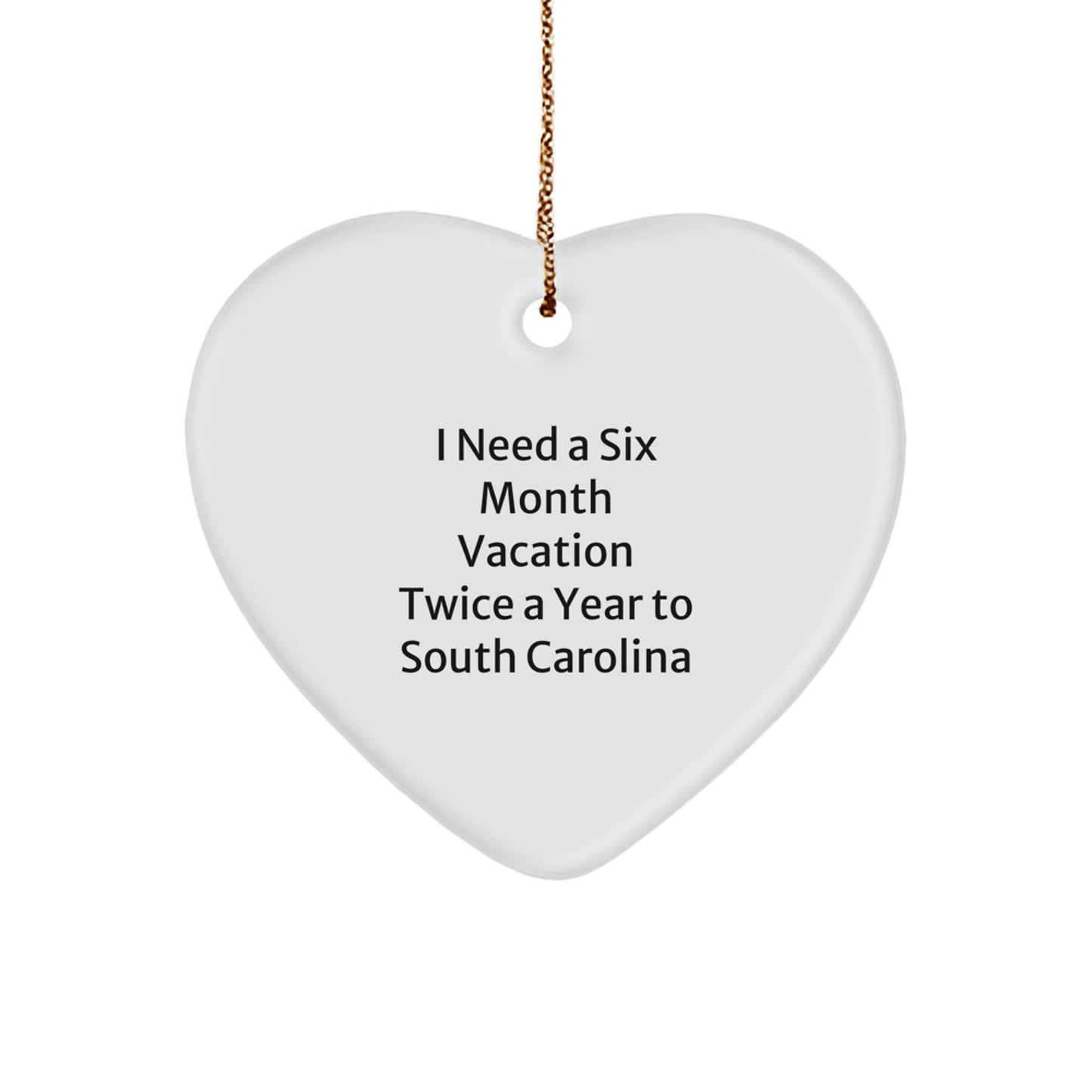 Funny South Carolina Heart Ornament Gifts from Friends Family to South Carolina Love at Christmas - Image 1