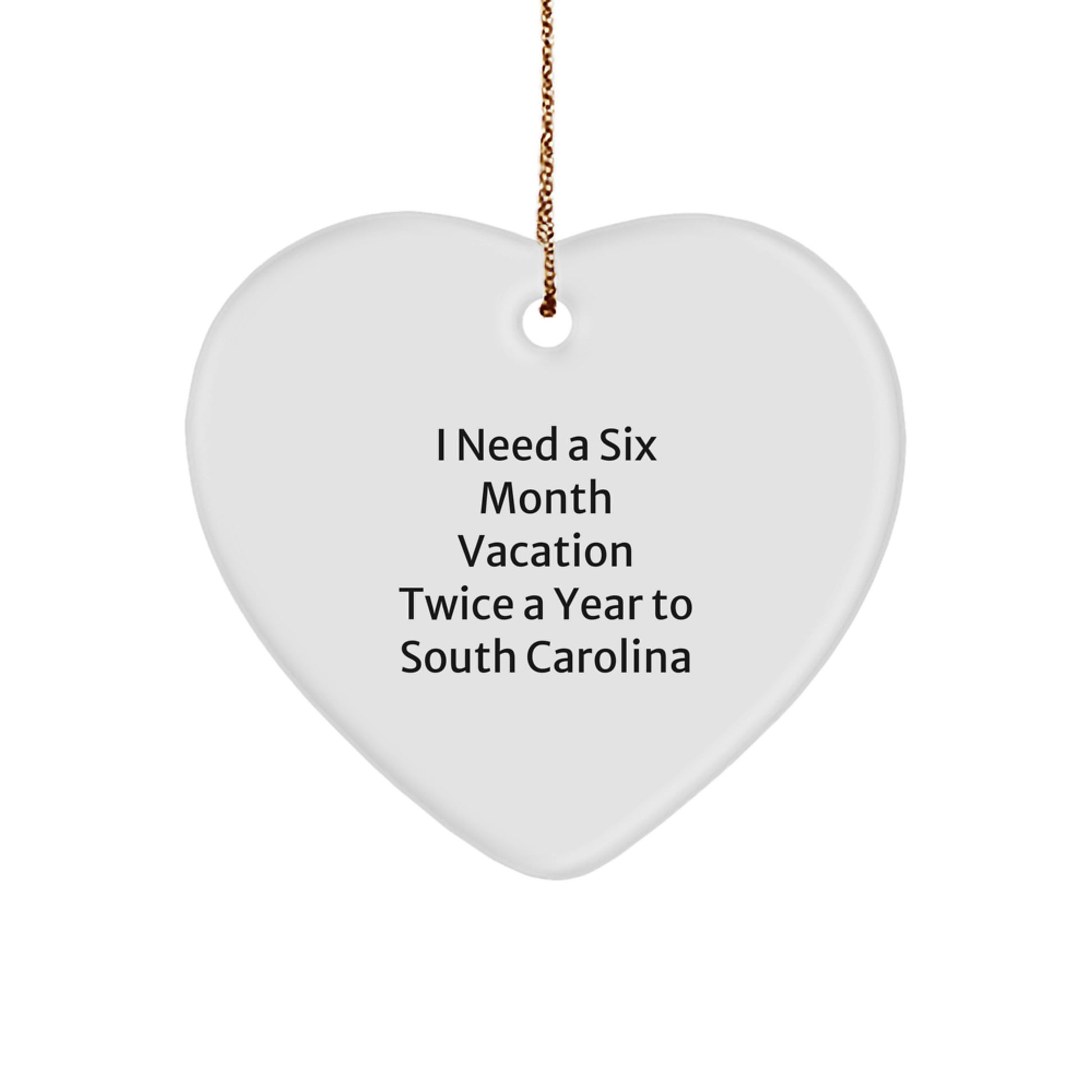 Funny South Carolina Heart Ornament Gifts from Friends Family to South Carolina Love at Christmas - Image 1