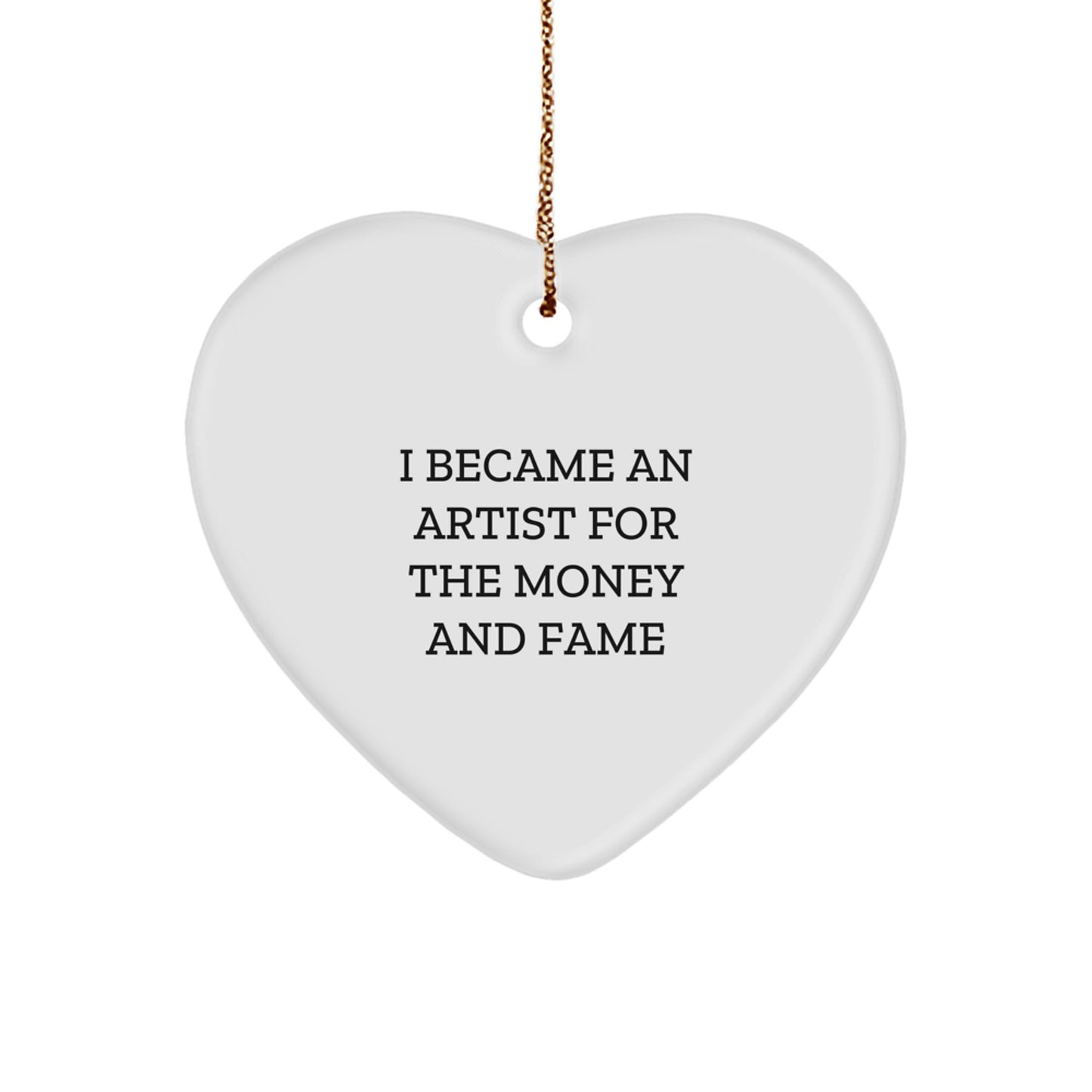 Funny Artist Heart Ornament Gifts from Men to Friends at Christmas Unique Artisan Decor - Image 1